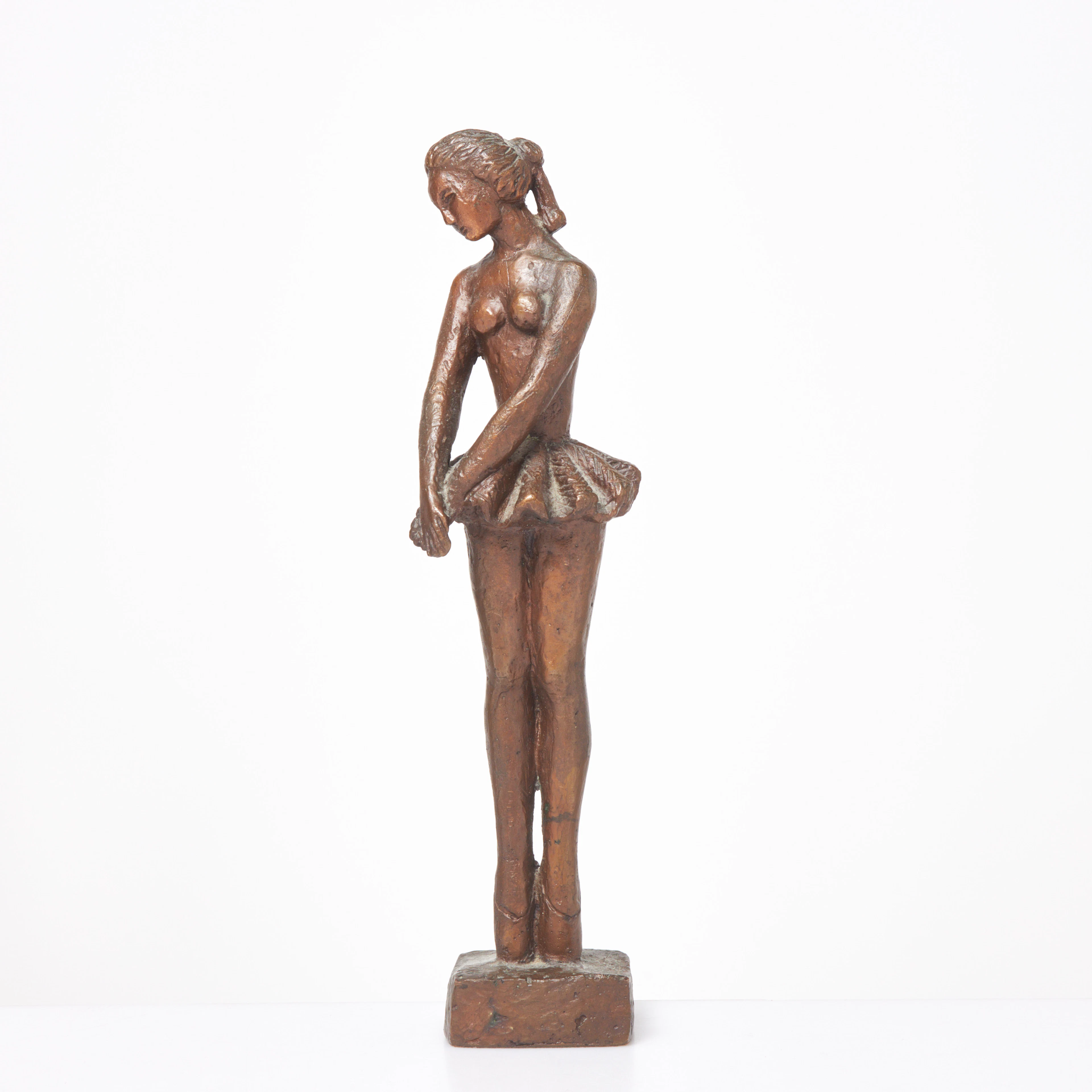 CARL-EINAR BORGSTRÖM. Skulptur, patinerad brons, "Balettflickan"