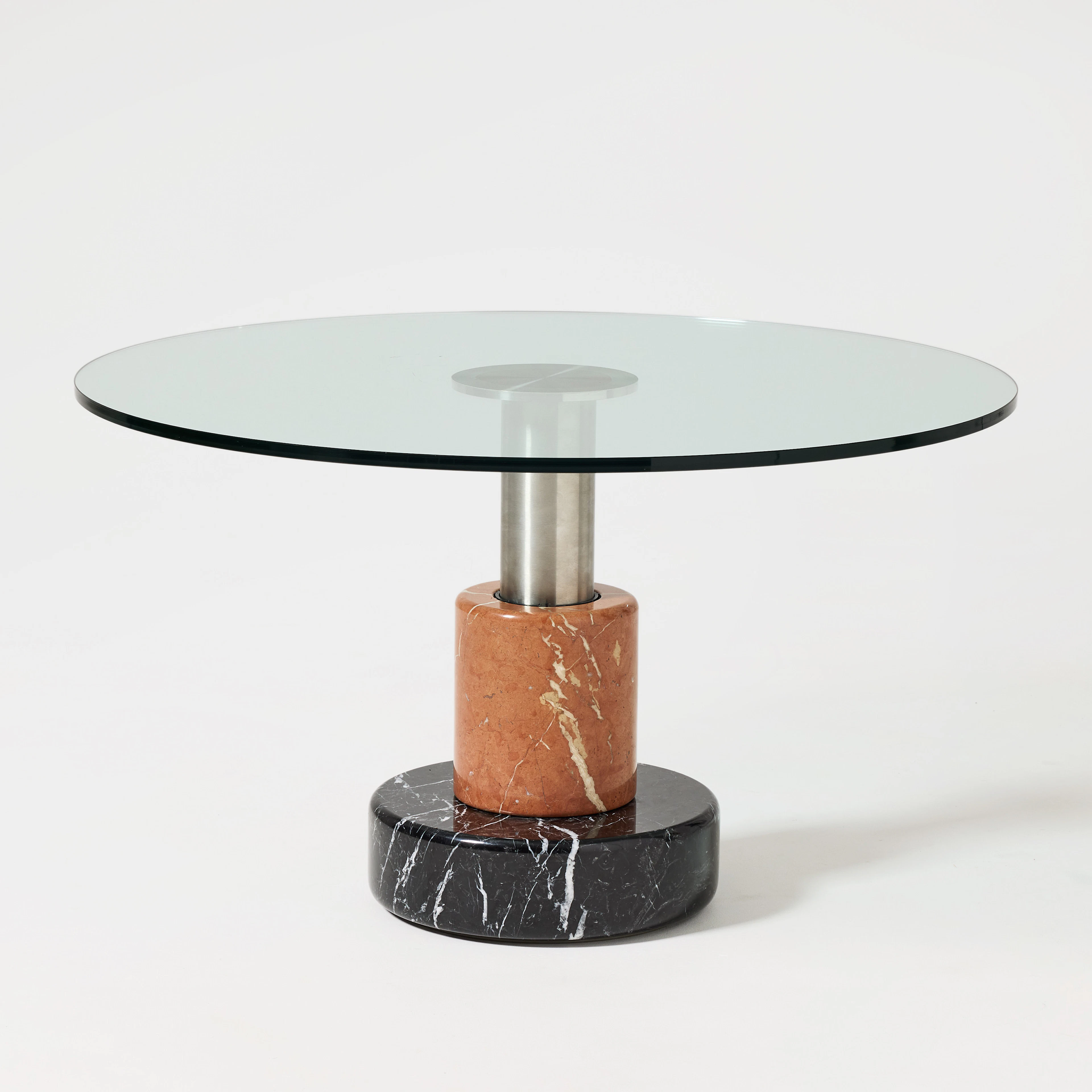 GIOTTO STOPPINO. "Tavolo Menhir", soffbord, 1980-tal, marmor och stål