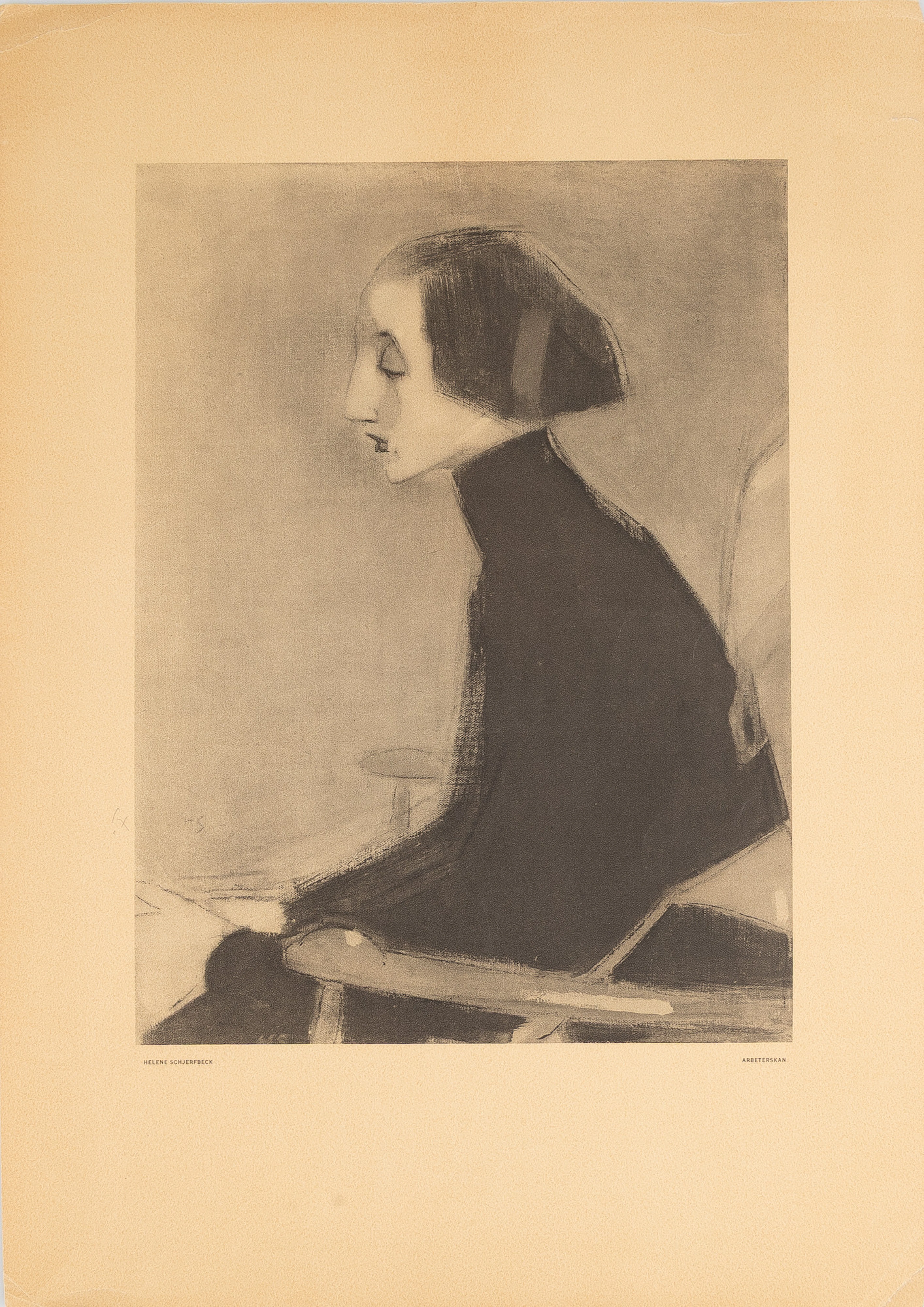 HELENE SCHJERFBECK. EFTER. "Arbeterskan", 1925, rotogravyr, signerad i trycket.