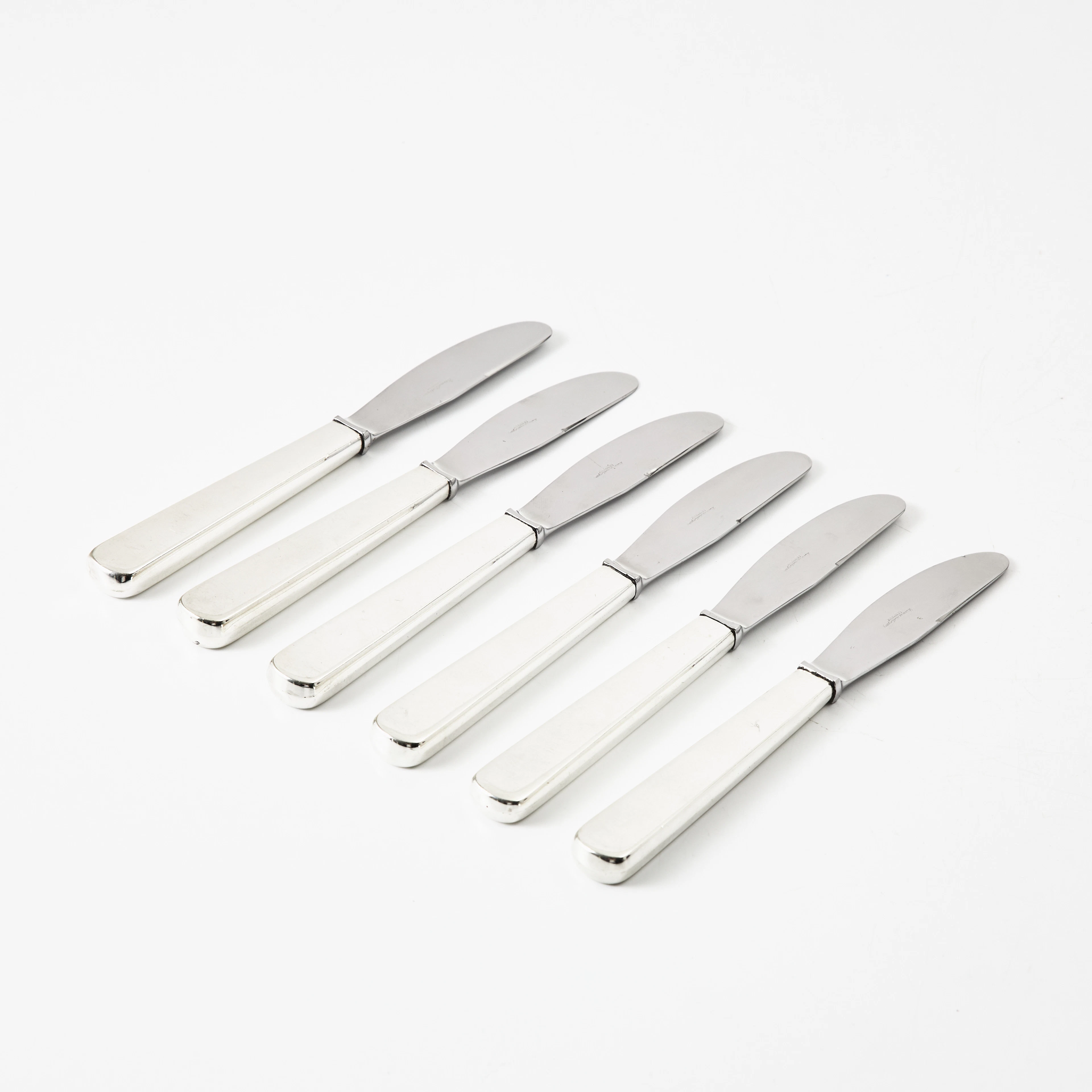 KAY BOJESEN. "'Grand Prix'', 6 matknivar, sterling silver, licenstillverkad