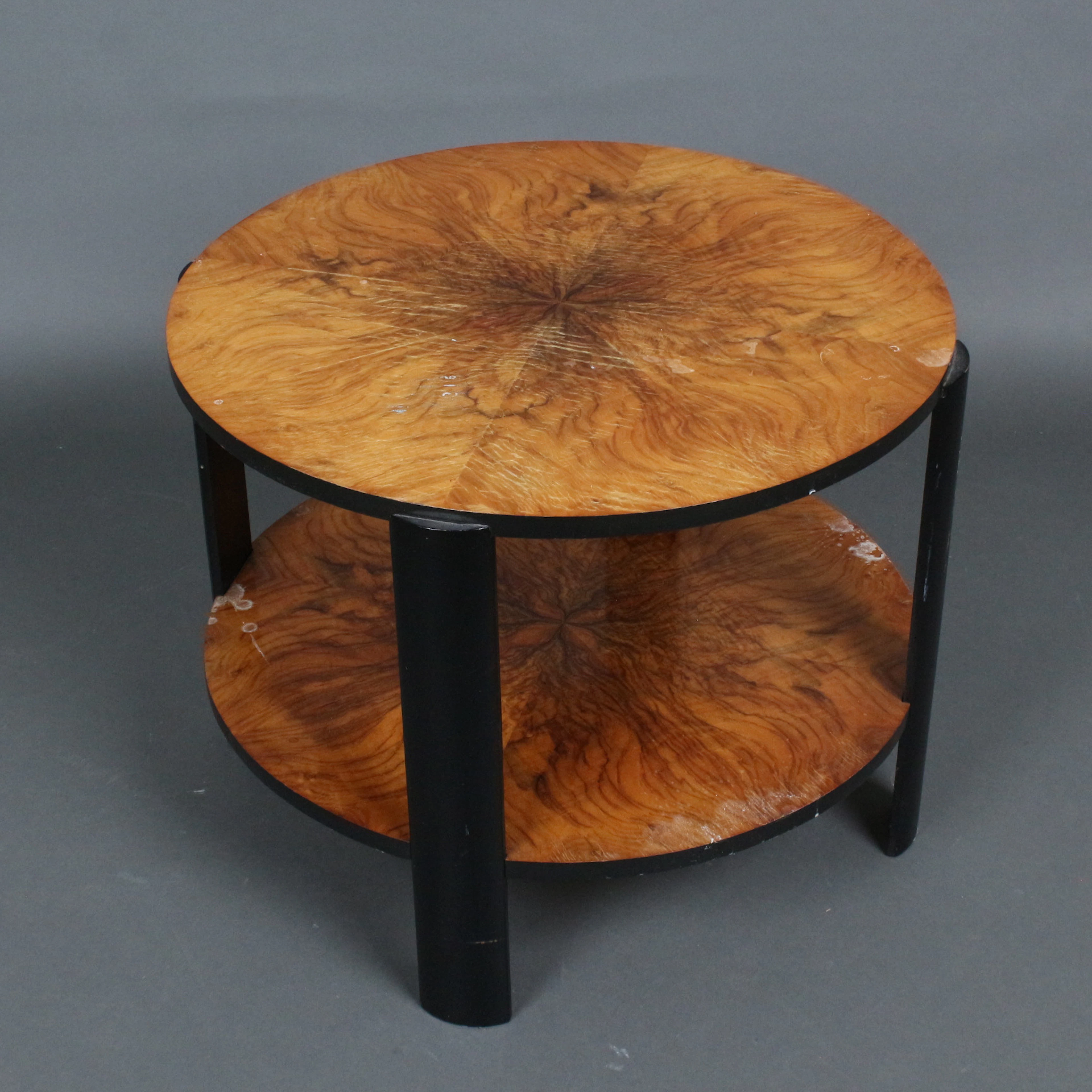 DE COENE FRÈRES. Art-Déco Beistelltisch, Holz, 1930er Jahre, Belgien.