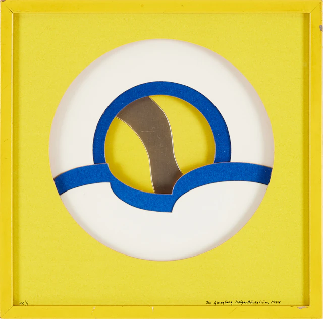 BECK & JUNG. "Polykroma stansade reliefer" blandteknik, signerad Bo