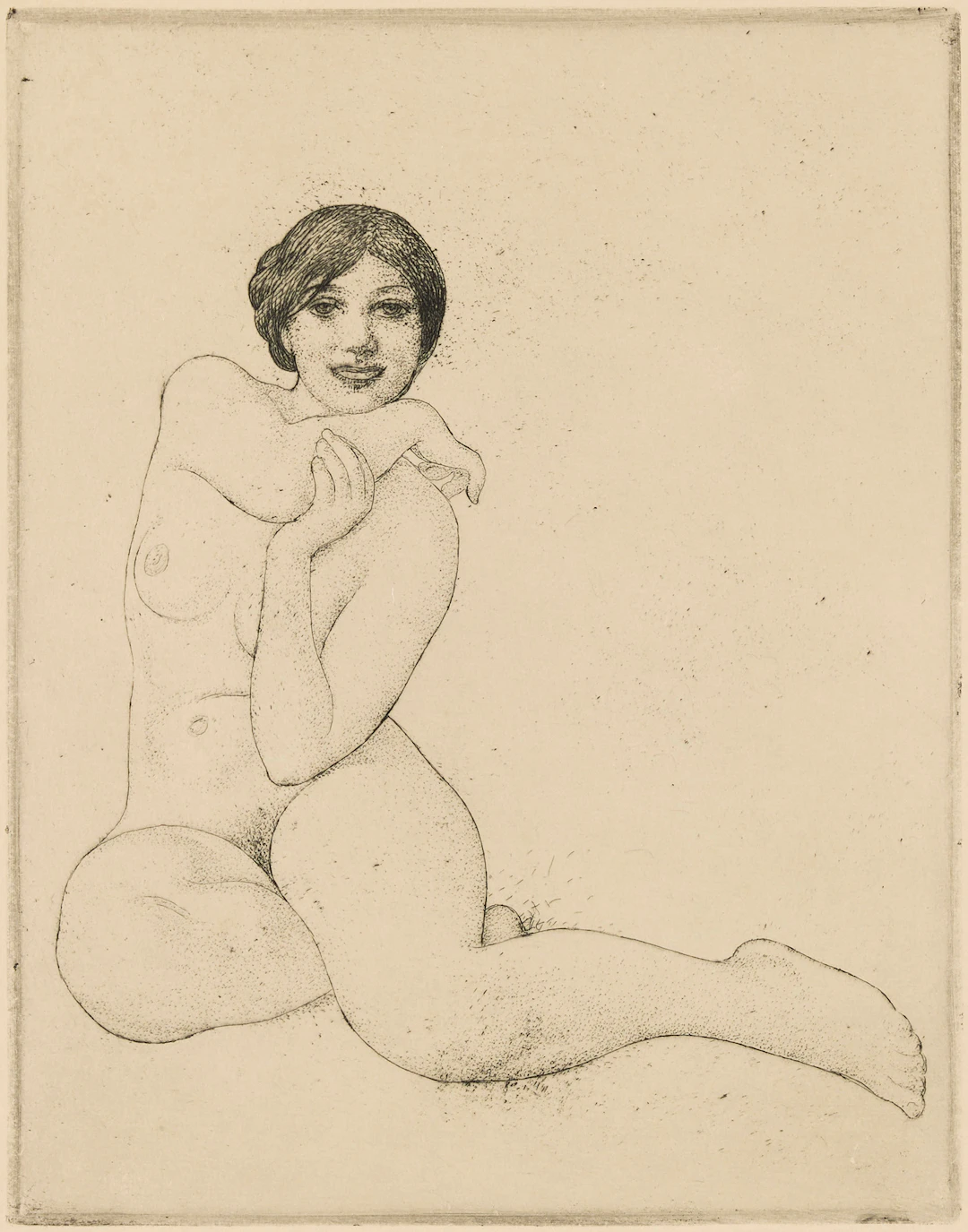 CARL LARSSON. "Flicka på huk".
