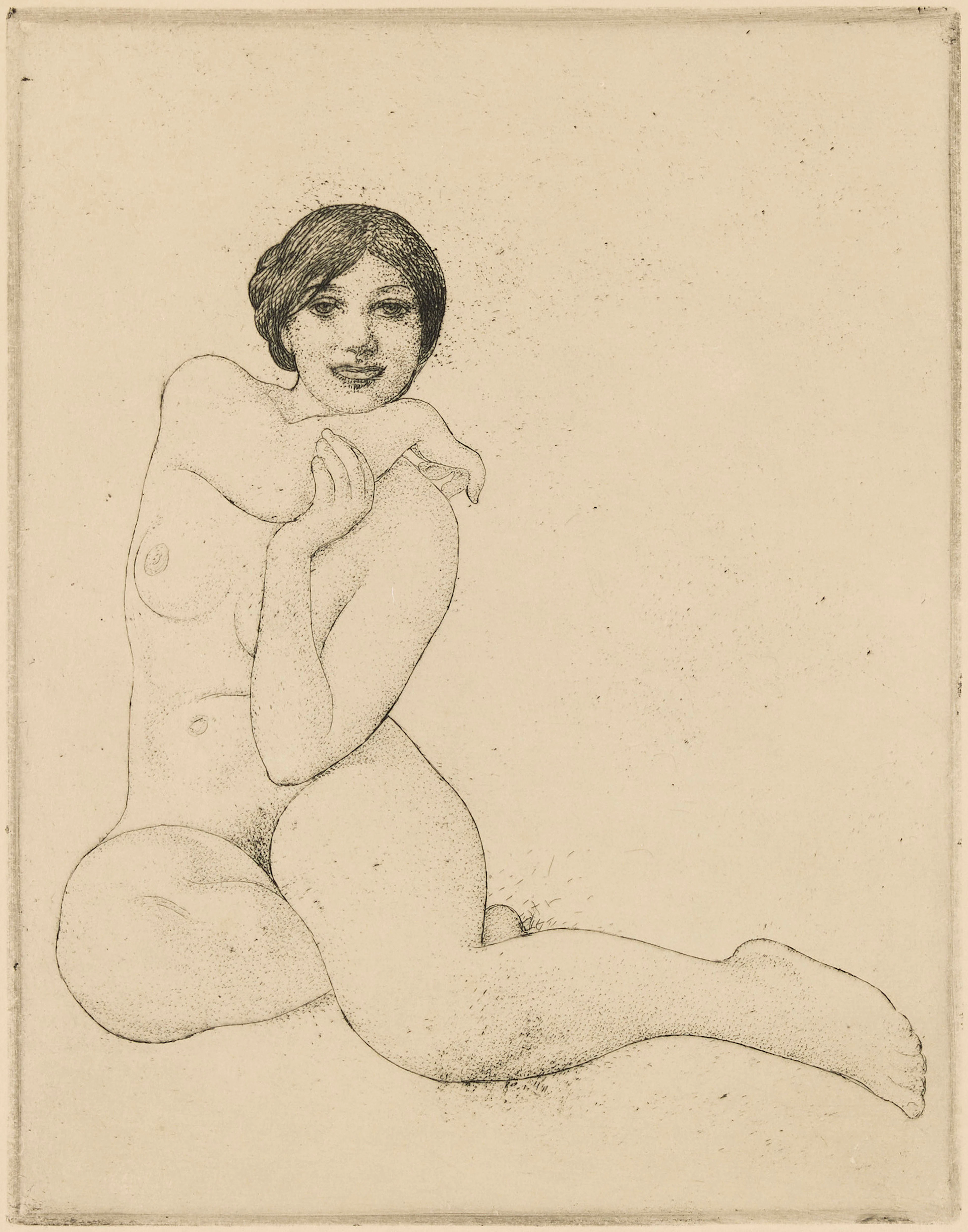 CARL LARSSON. "Flicka på huk".