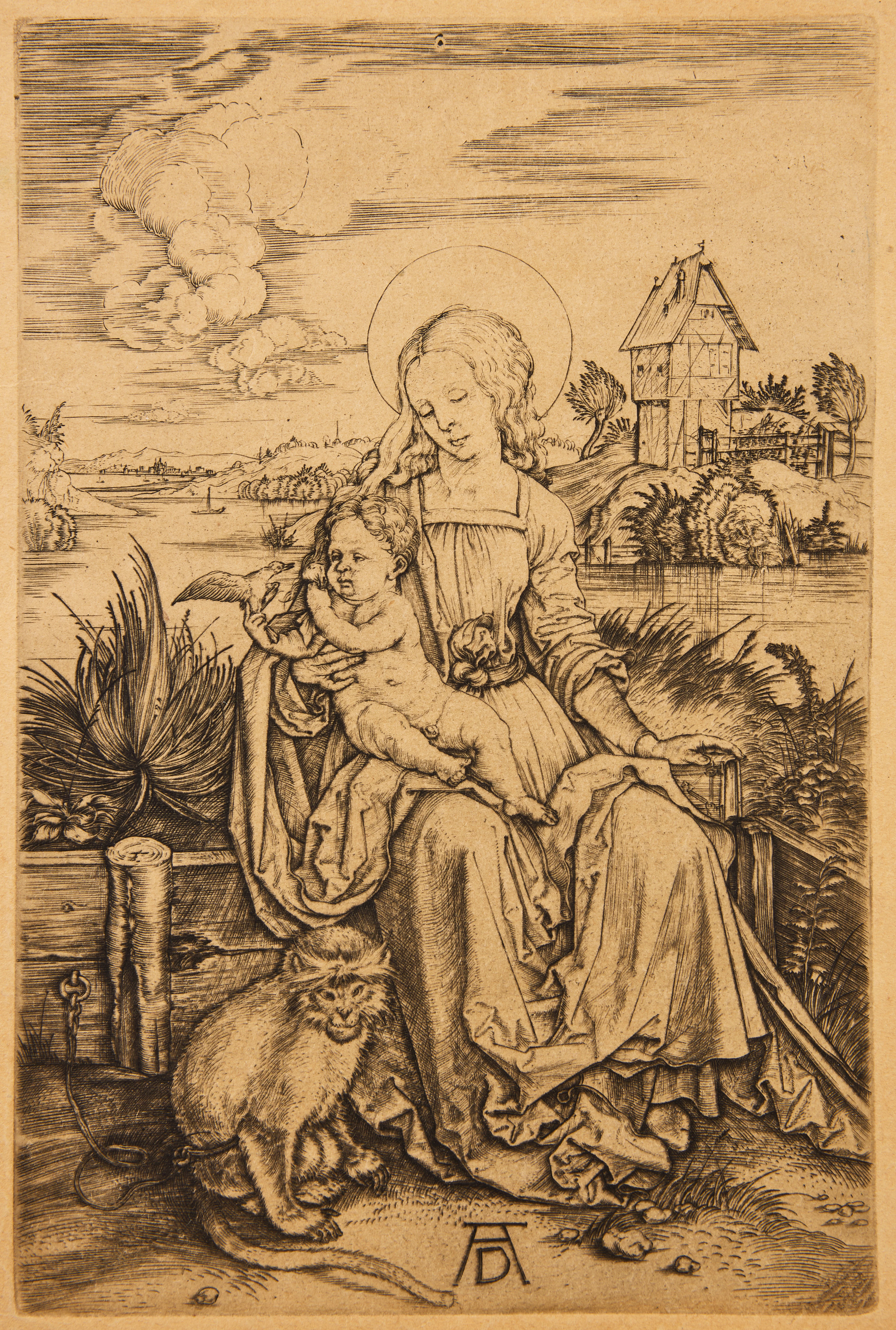 ALBRECHT DÜRER (GERMANY 1471-1528). "Virgin and Child with the Monkey".