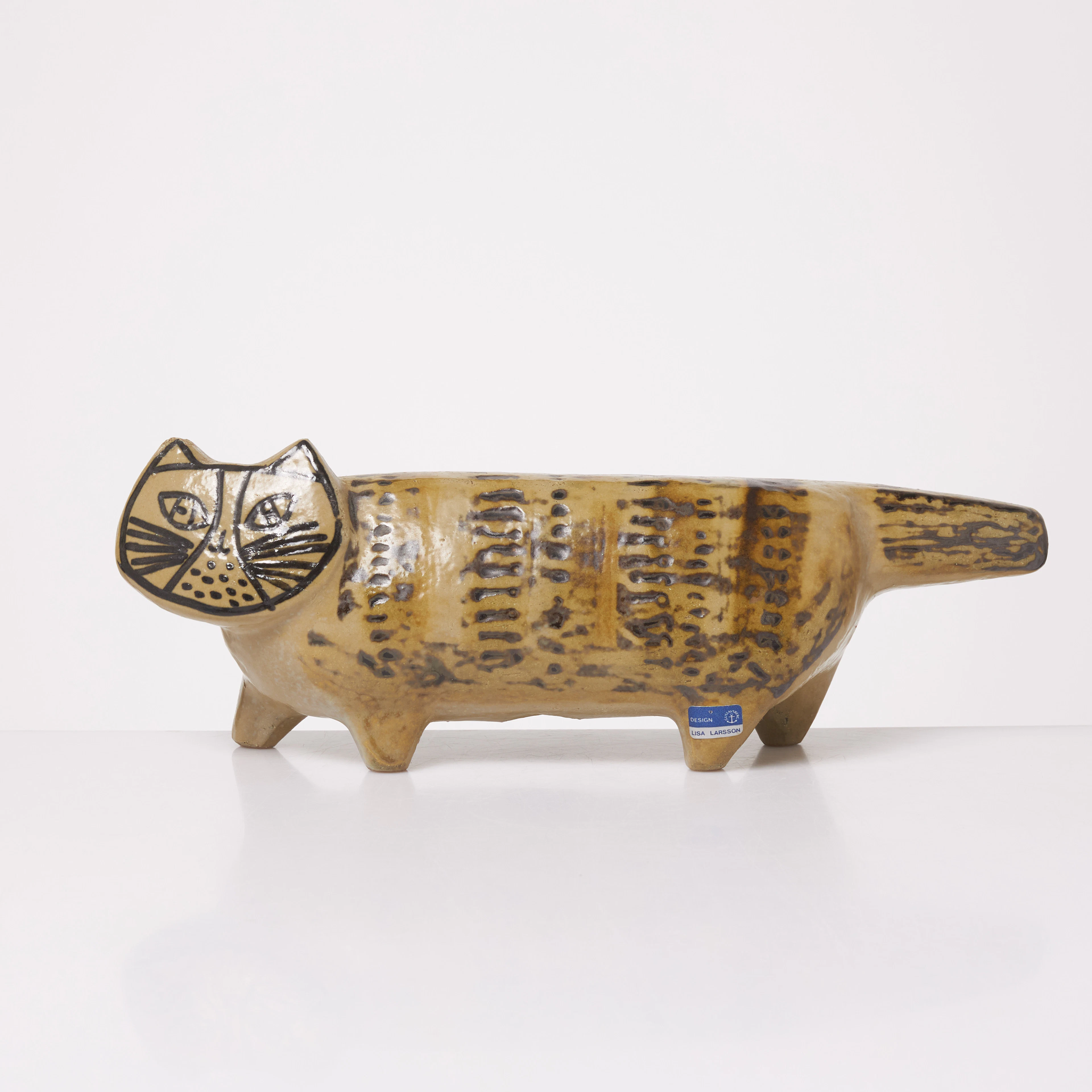 LISA LARSON. "Katt", figurin, ur serien "Stora zoo", delvis glaserat