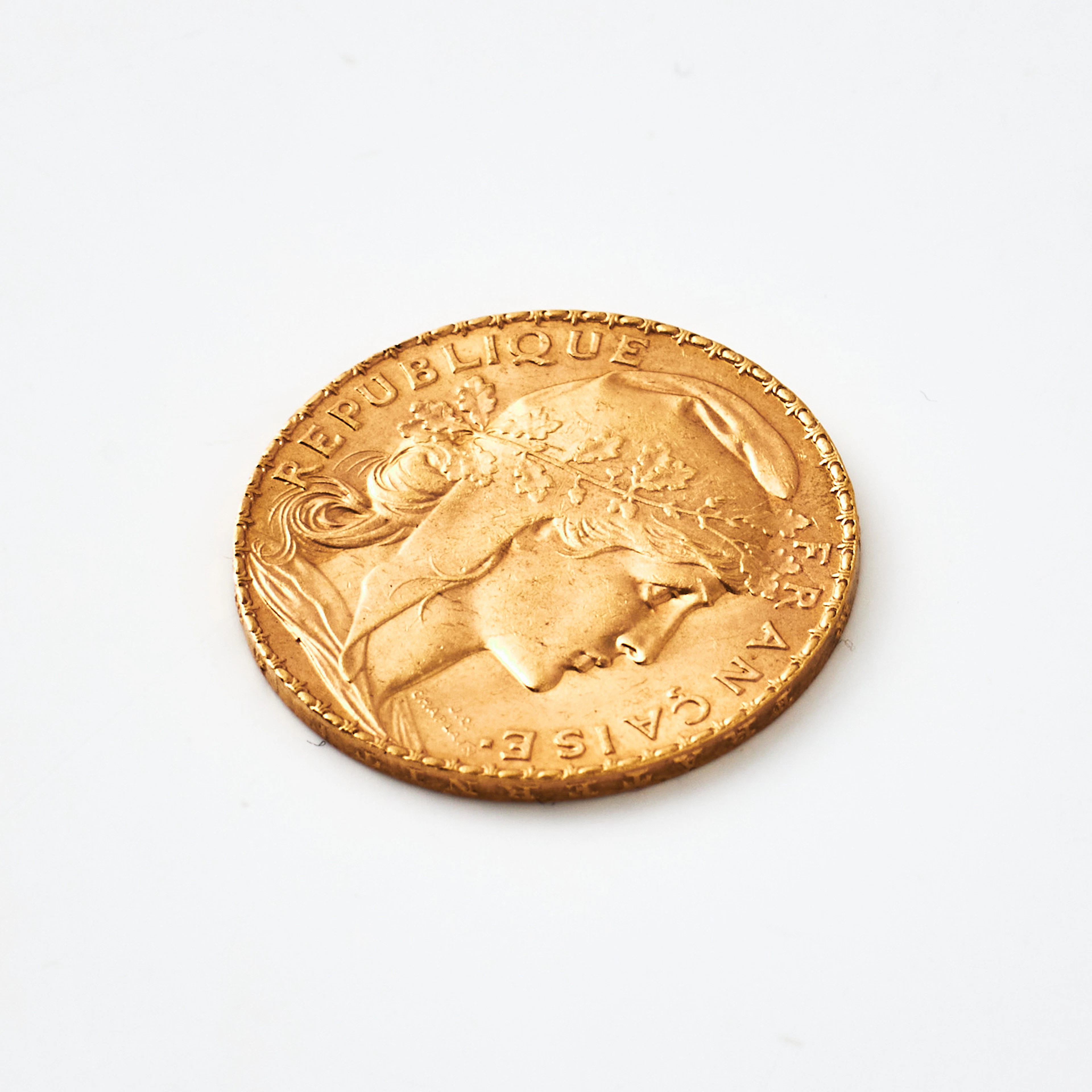 MYNT, 21,6 k guld, 20 Francs, Frankrike 1912, gravör: Jules-Clément