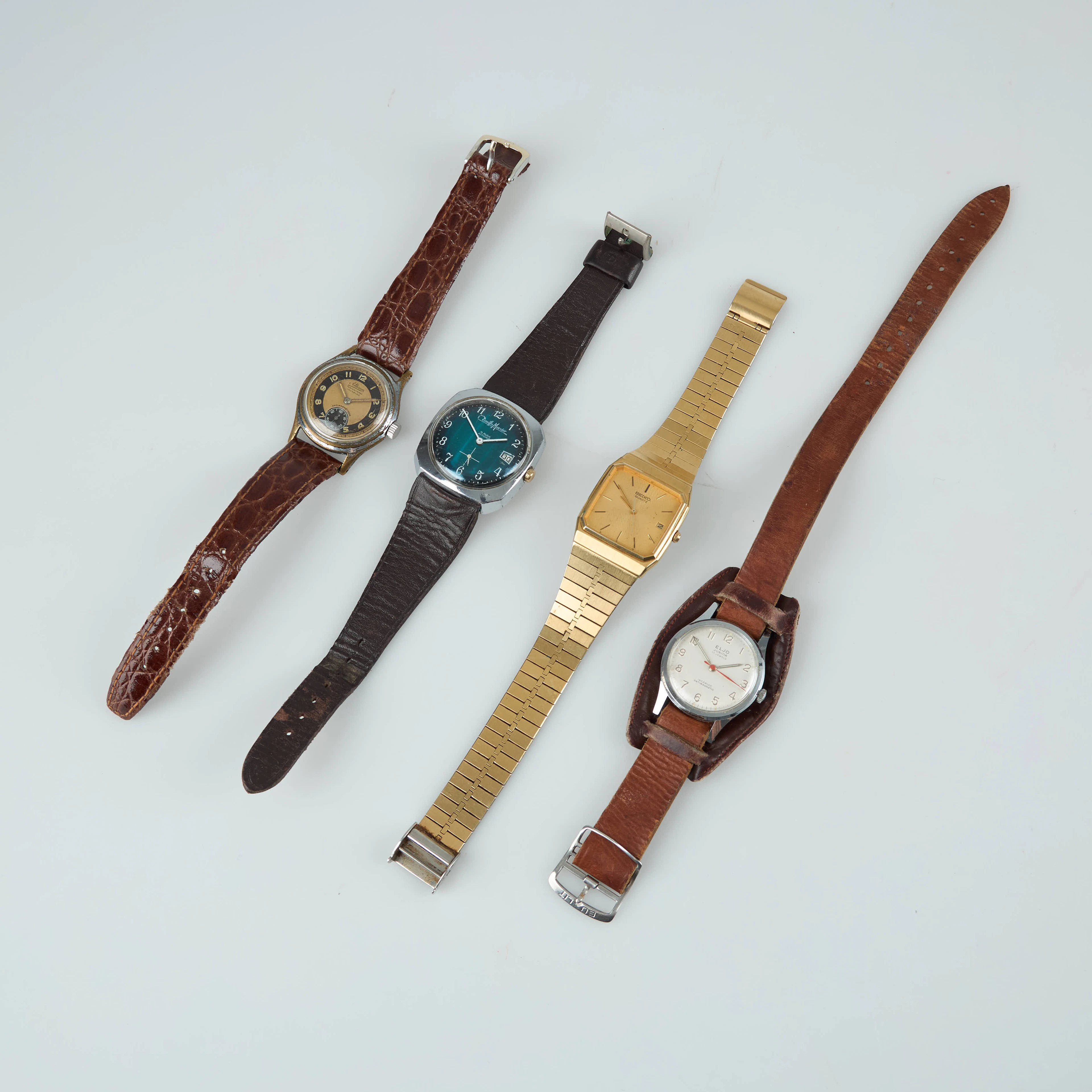 FYRA ARMBANDSUR, Eljo, Altima, Seiko och Camille Mercier, mekanisc/quartz
