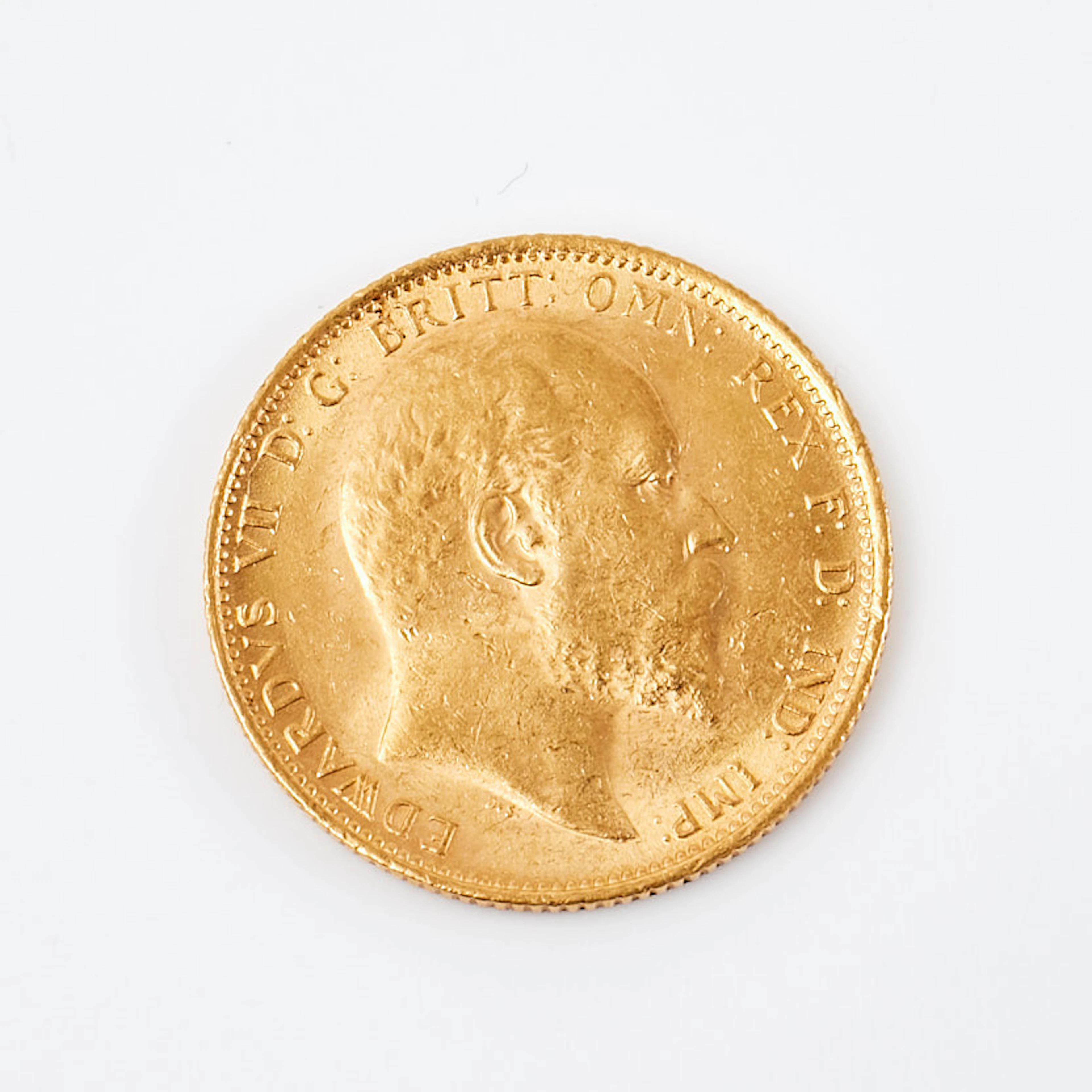 MYNT. 22k guld, 1 pound, sovereign, (1902-1910), kung Edward VII