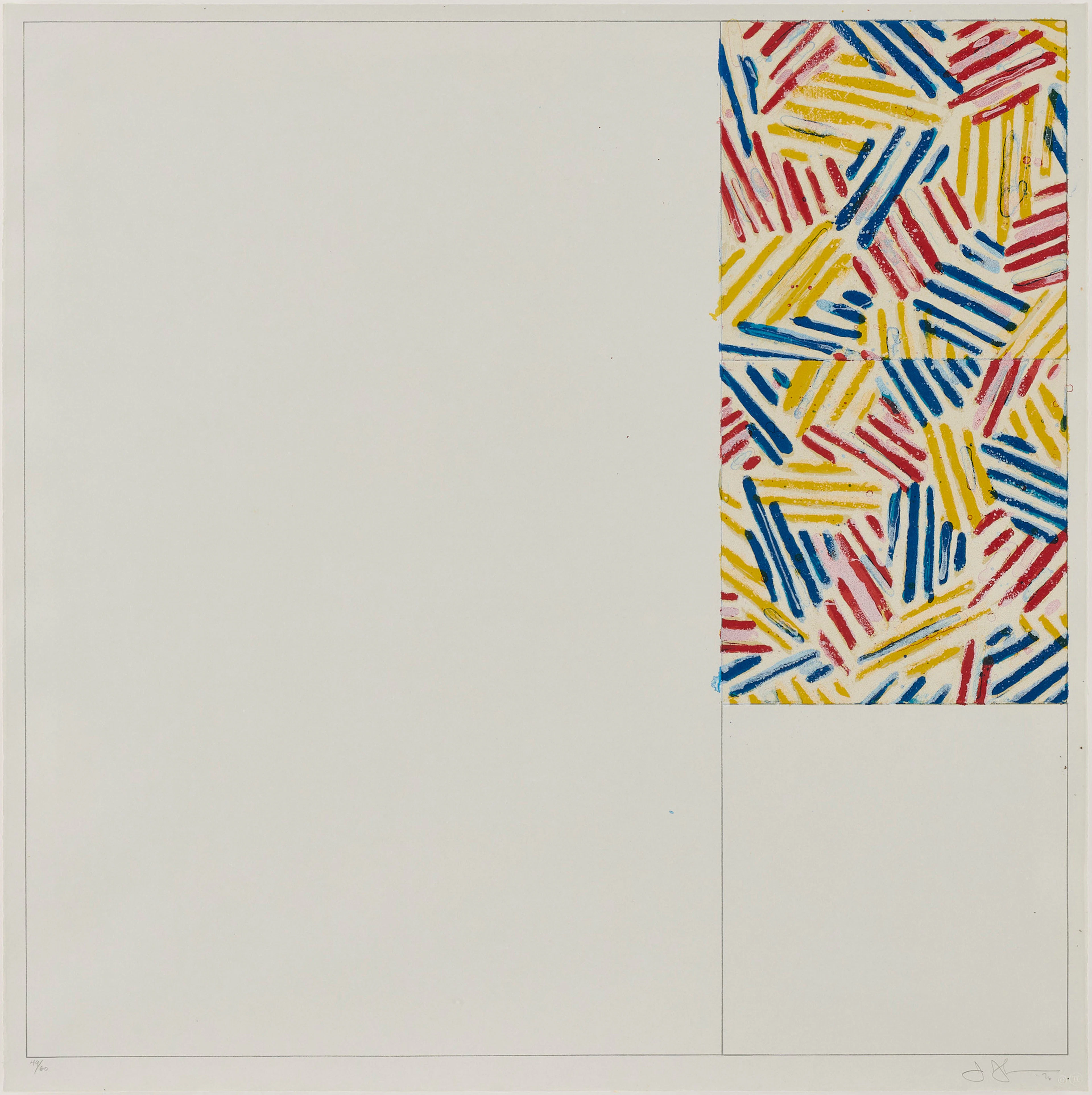 JASPER JOHNS. #5 from ”Six Lithographs (after Untitled, 1975)”.