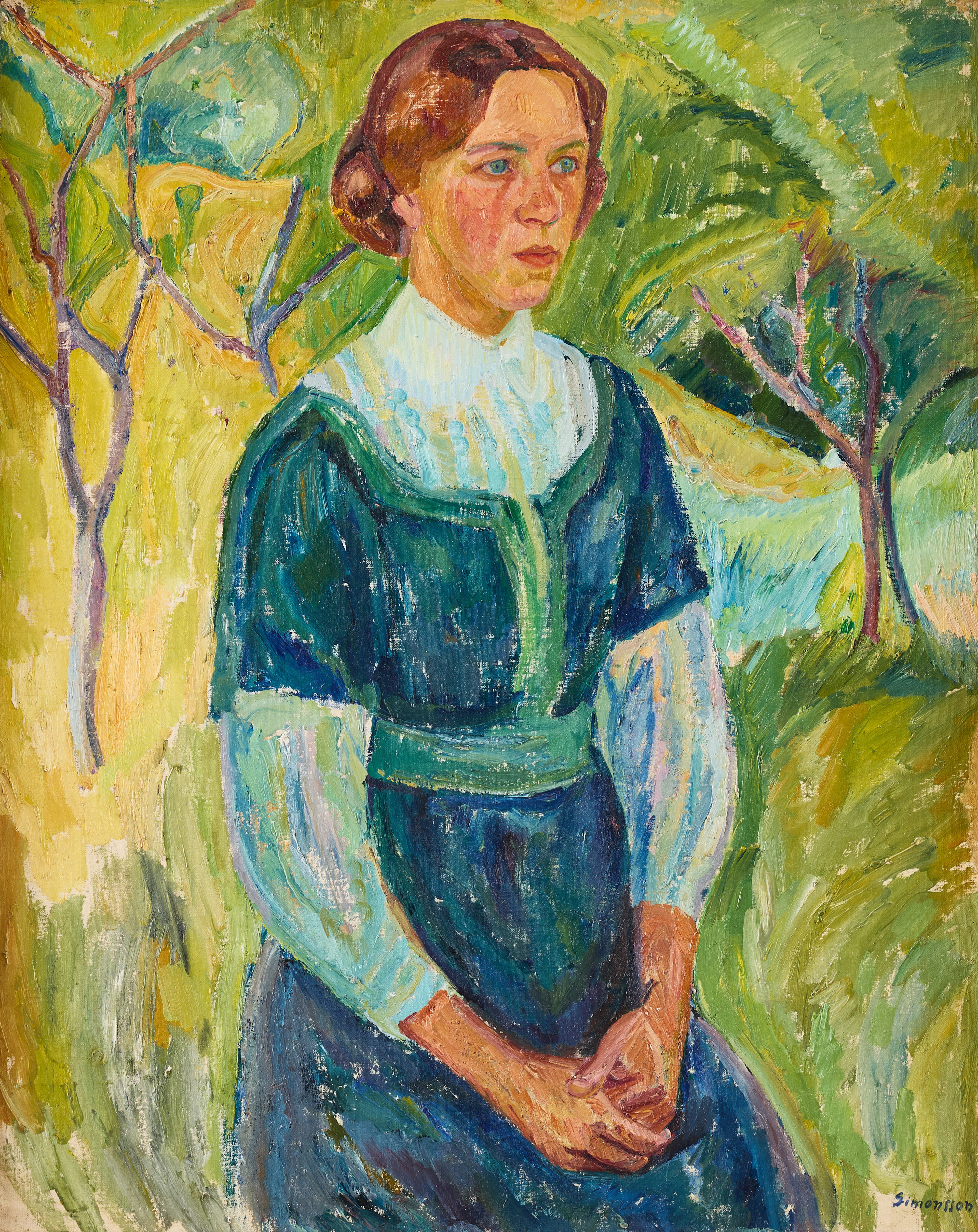 BIRGER SIMONSSON. Porträtt föreställande Elin Cervin.