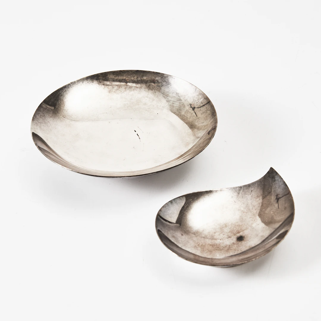 SKÅLAR, 2 st., silver, Åke Strömdahl och Flavia Ab, 1950-tal.