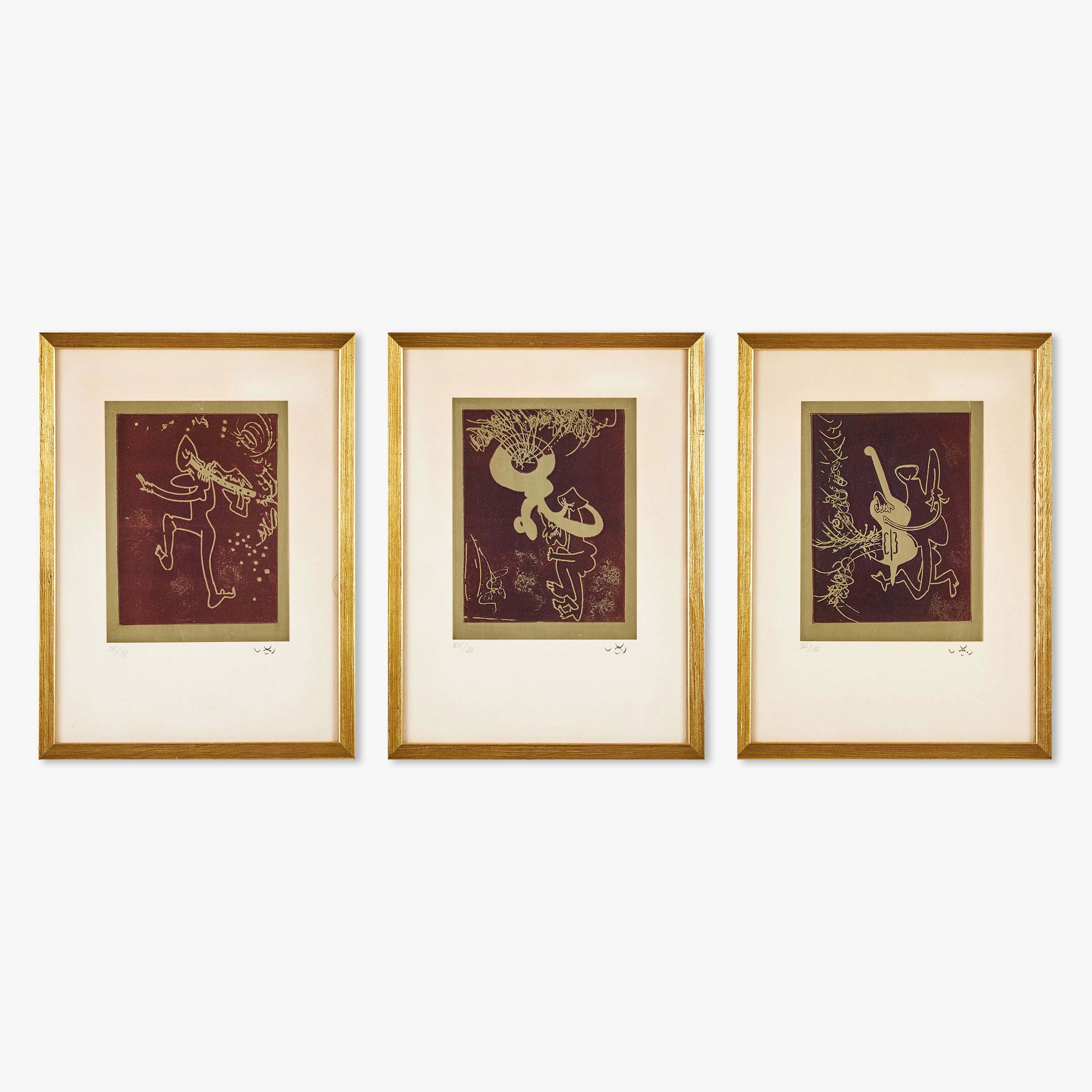 ROBERTO MATTA. Triptyk, grafiskblad, signerad, numrerad VII/XX.