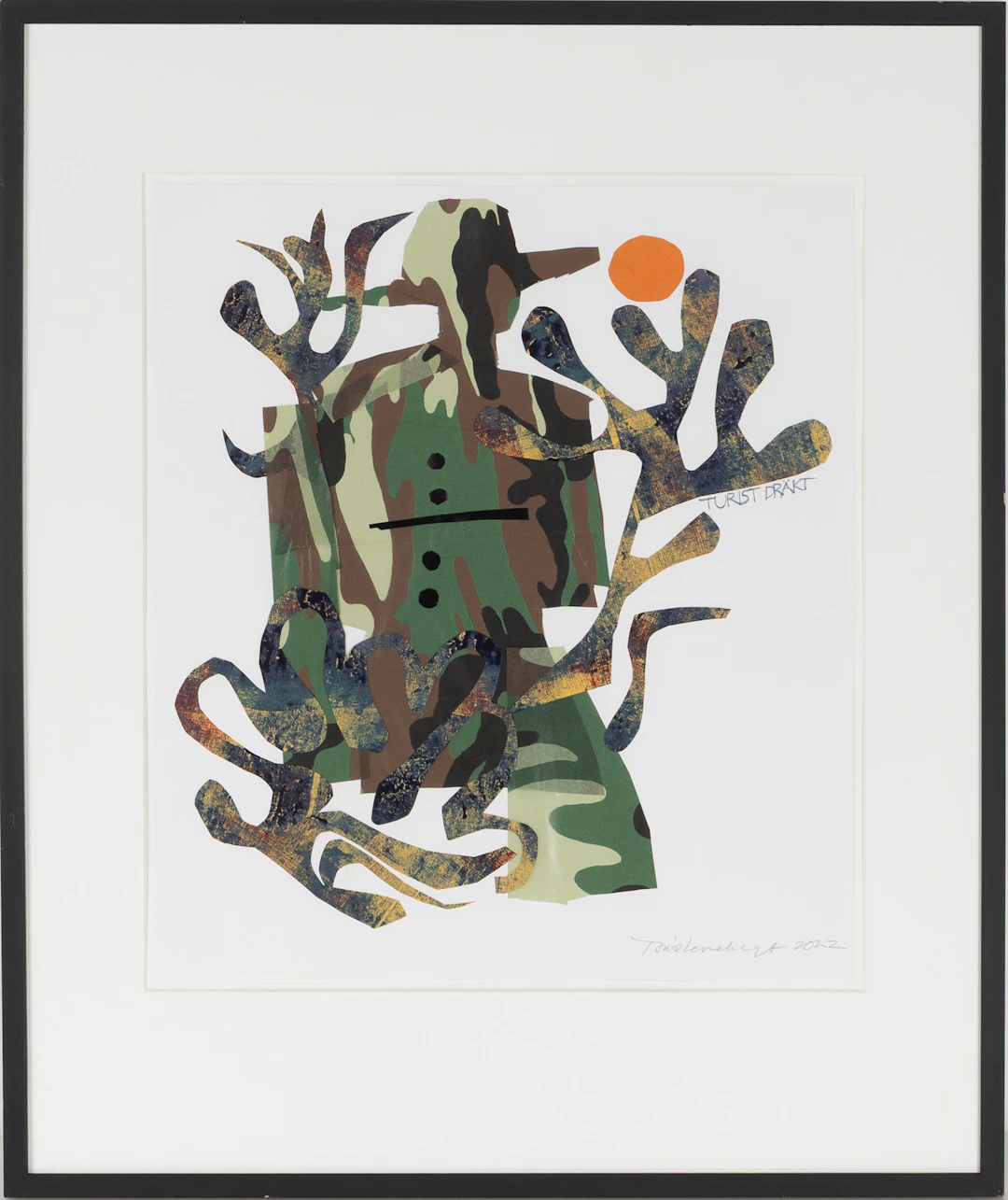 TONIE LEWENHAUPT (FÖDD 1937). "Turistdräkt", collage, signerad och