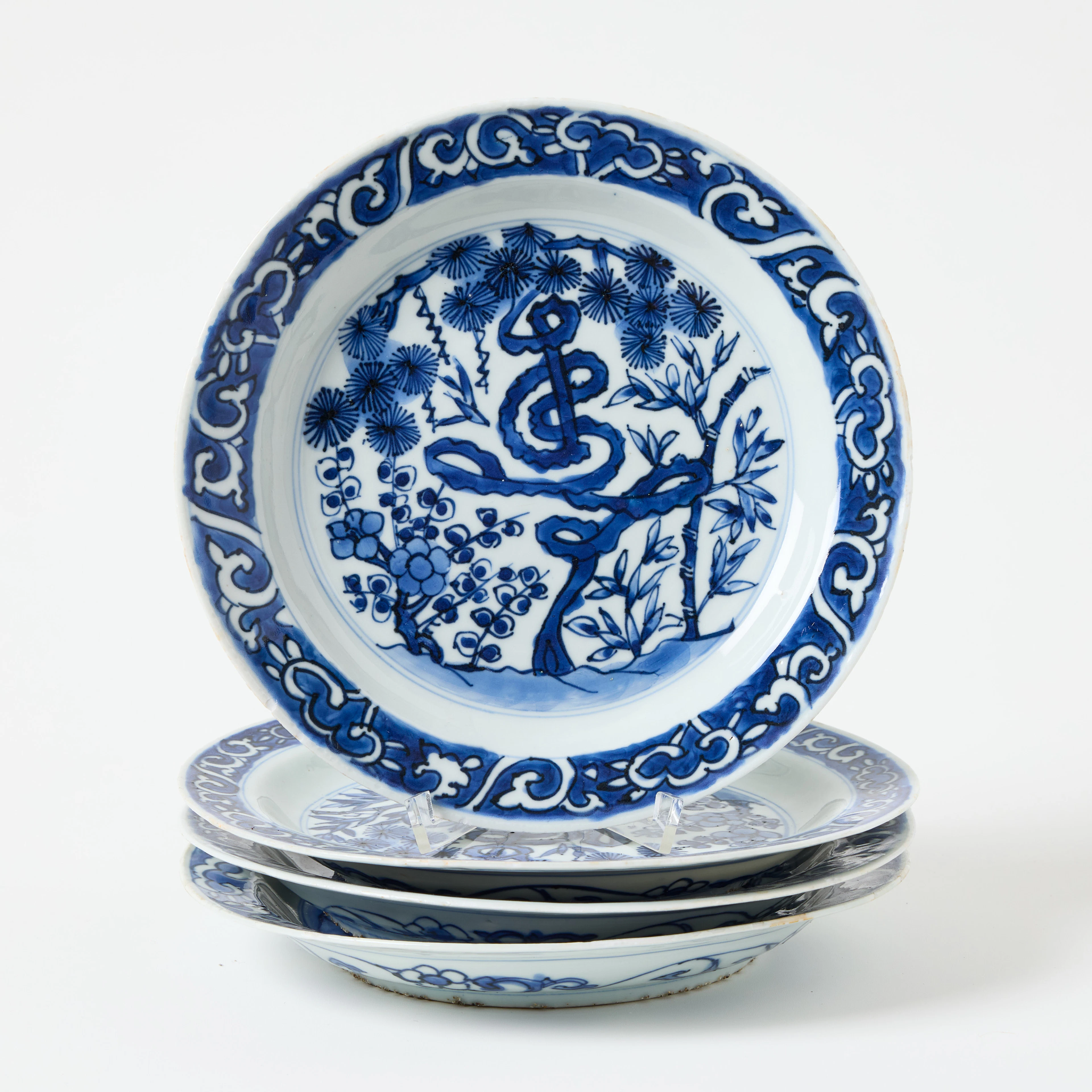 A Set of Four Chinese Blue and White Dishes.