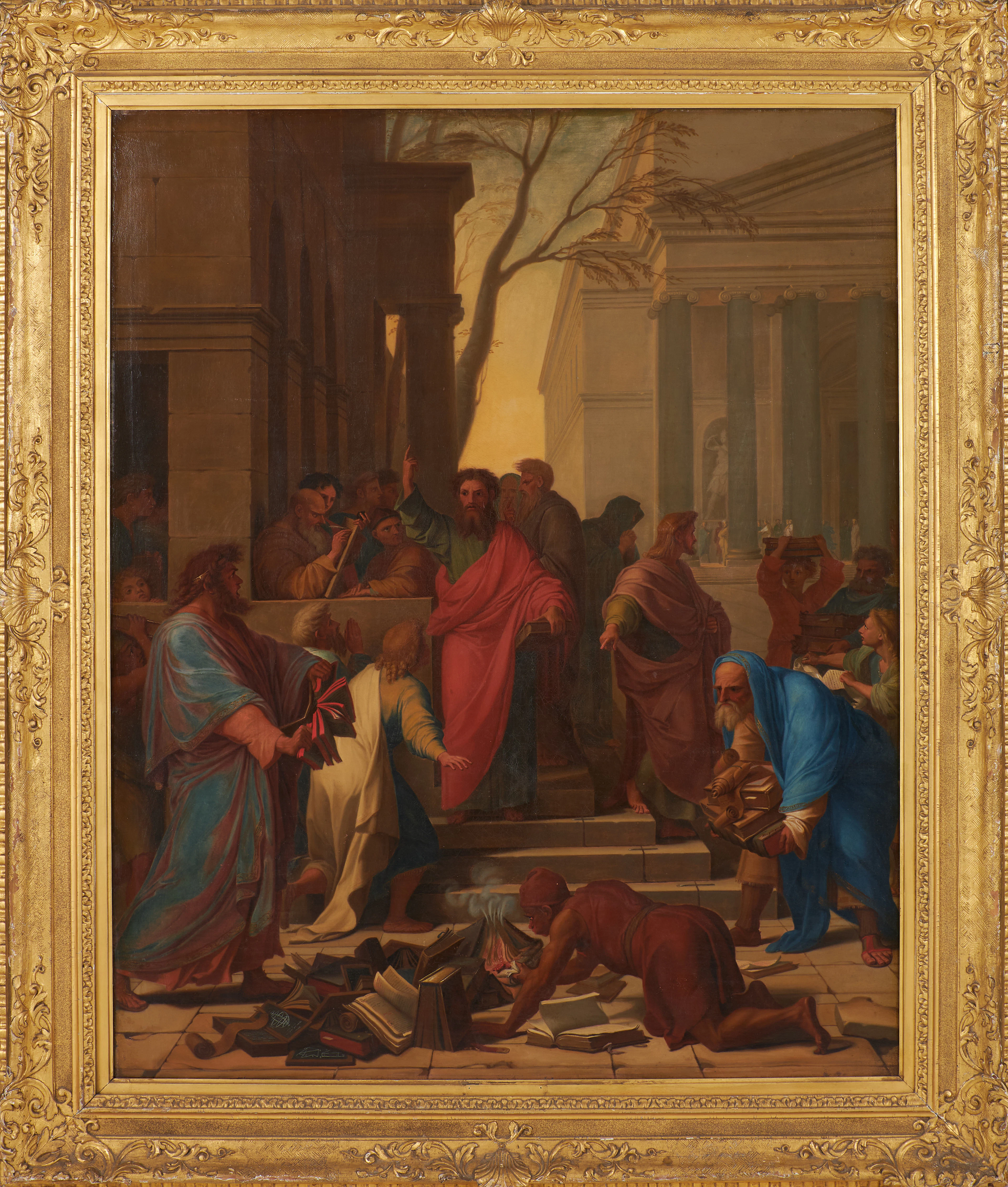 EUSTACHE LE SUEUR. Efter. Paulus predikar i Efesos, olja på duk, 1700/1800-tal.