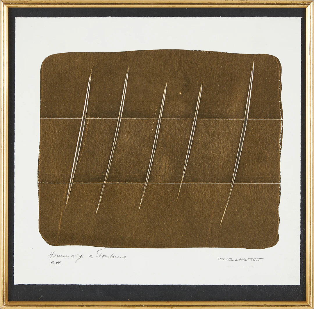 TORKEL DAHLSTEDT (SVERIGE, FÖDD 1942). "Hommage á Fontana", signerad