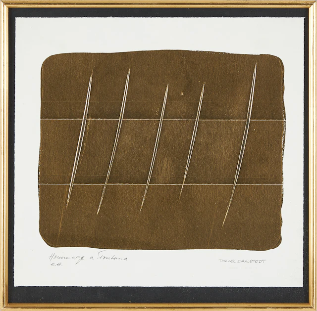 TORKEL DAHLSTEDT (SVERIGE, FÖDD 1942). "Hommage á Fontana", signerad