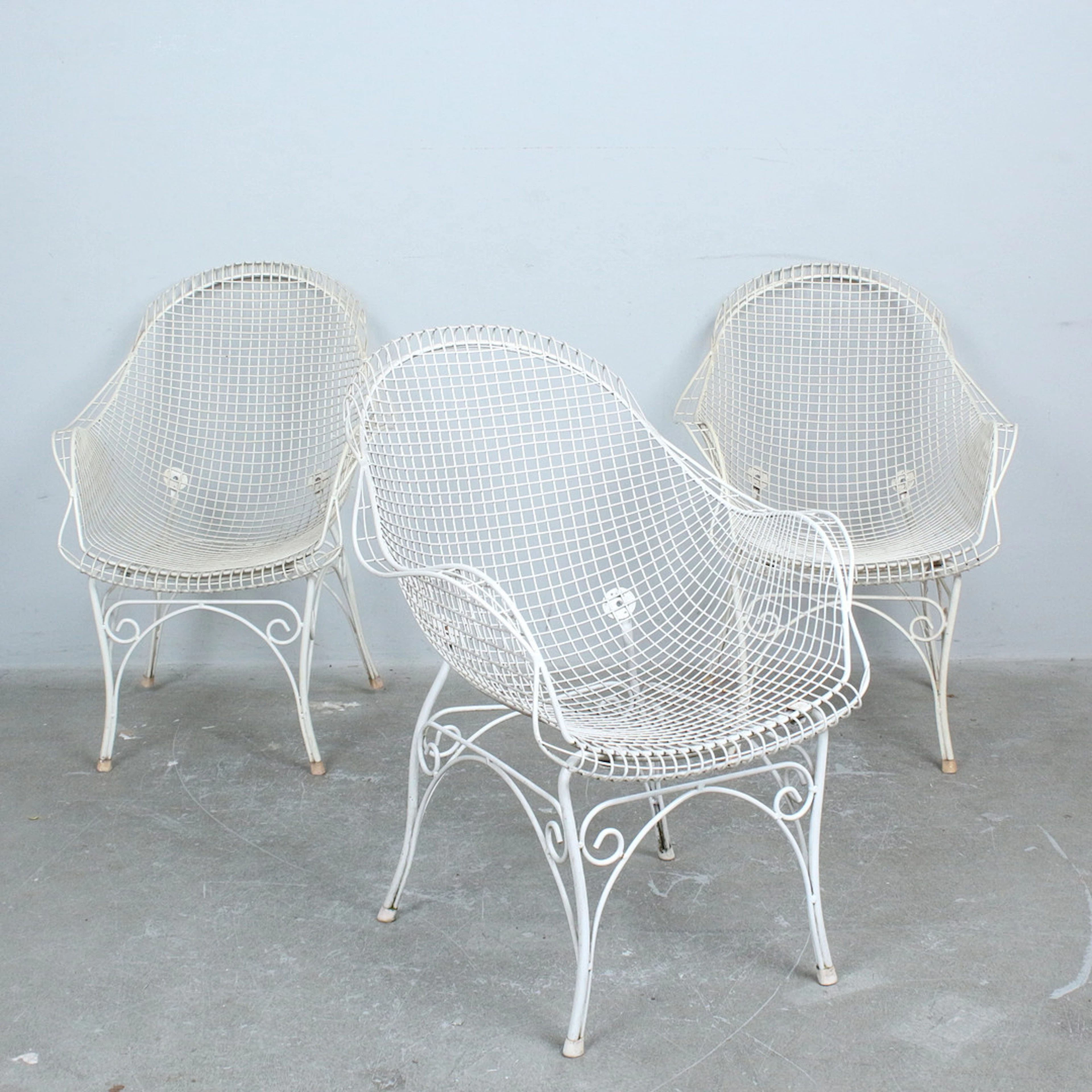 Set von drei Gartensesseln, Italien, Eisen, um 1950 (3).