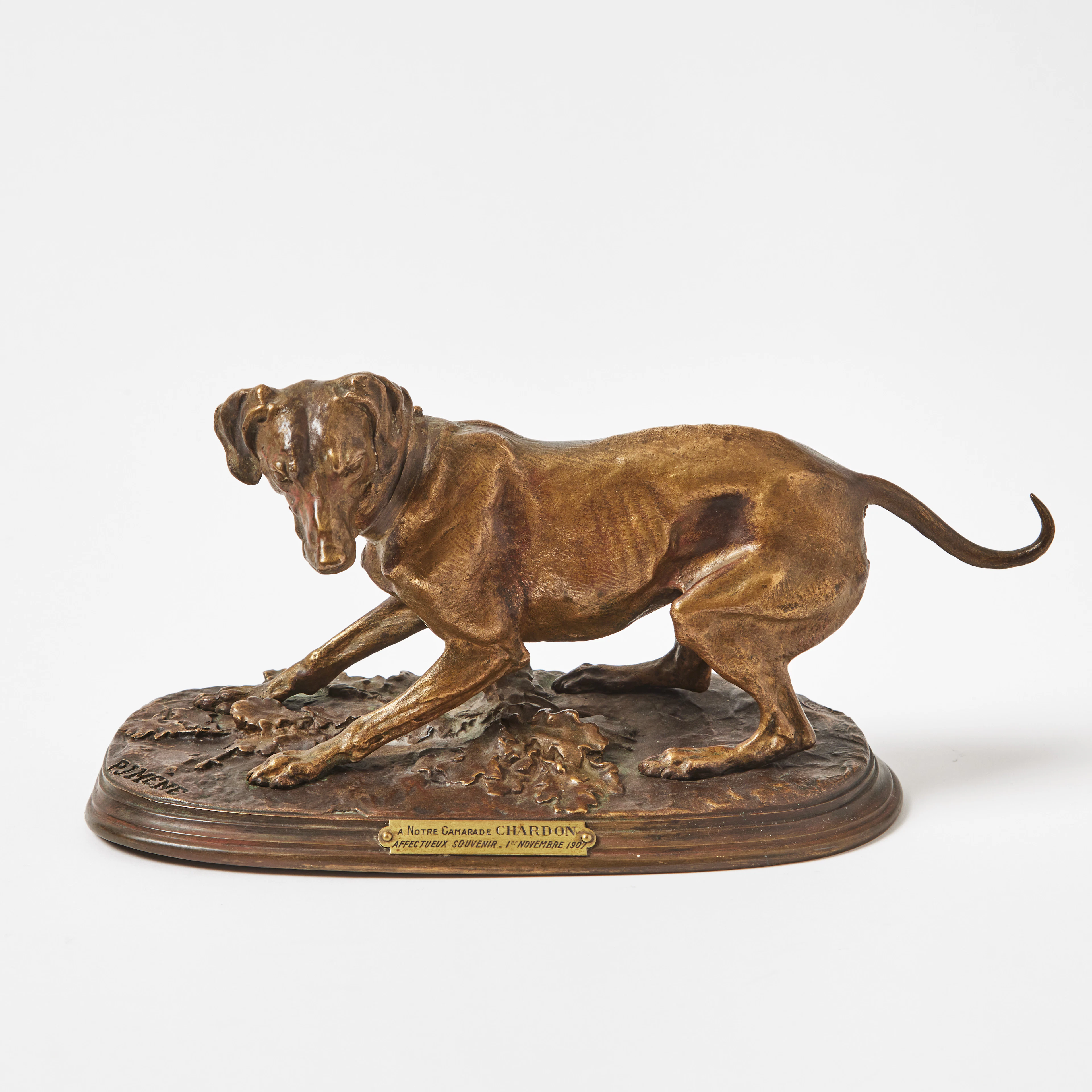 PIERRE -JULES MÊNE (1810-1879). "Chien Braque (Tom)".