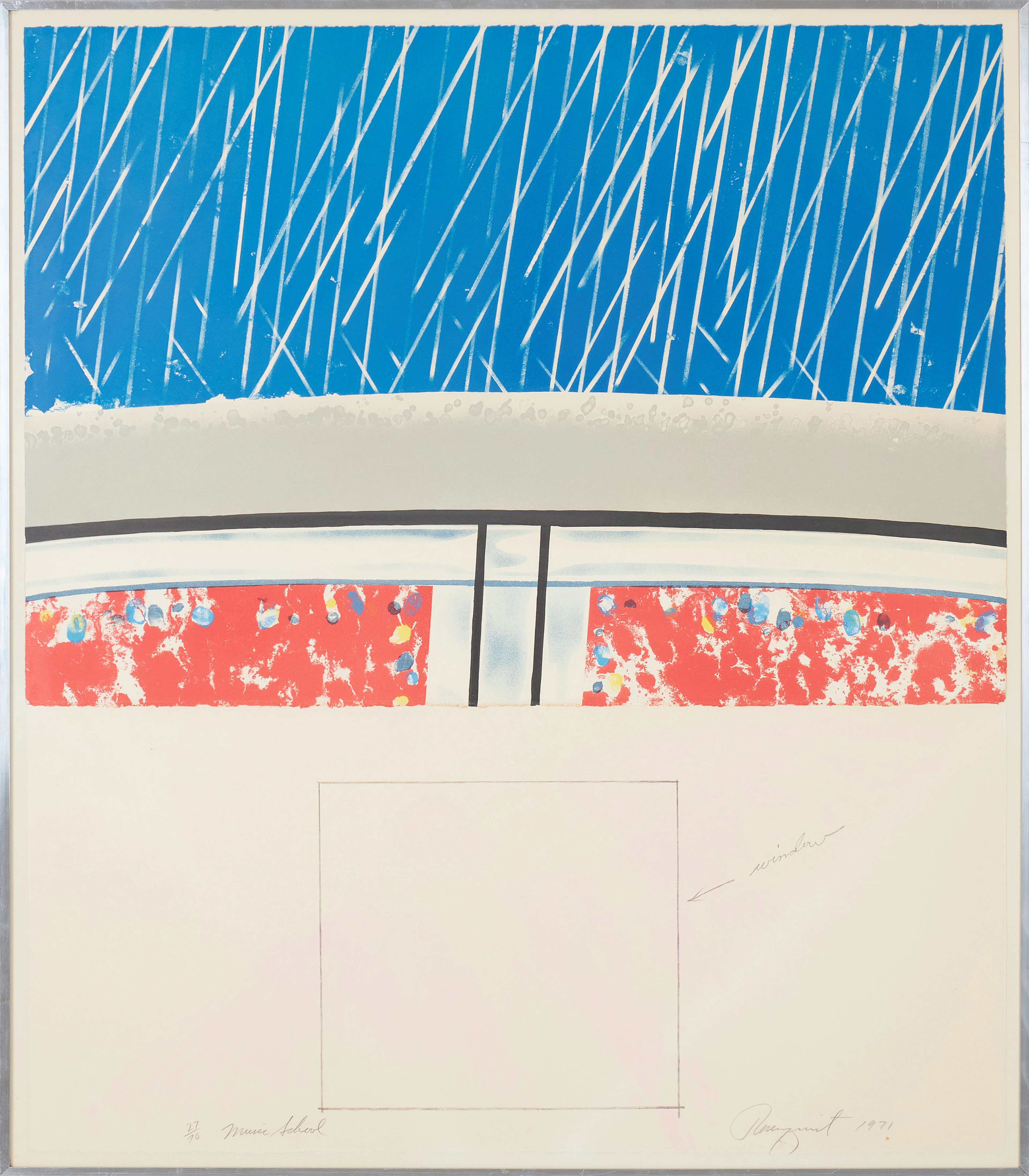 JAMES ROSENQUIST. Litografi, "Music School", signerad, numrerad 27/70