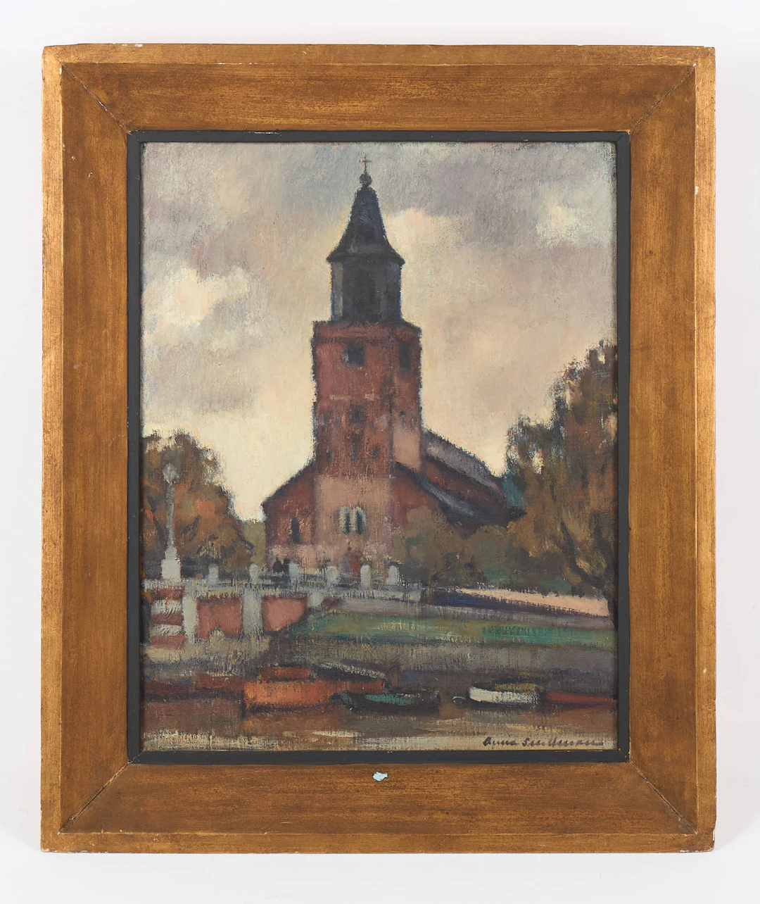 ANNA SNELLMAN-KAILA. Åbo domkyrka, signerad, olja på duk.