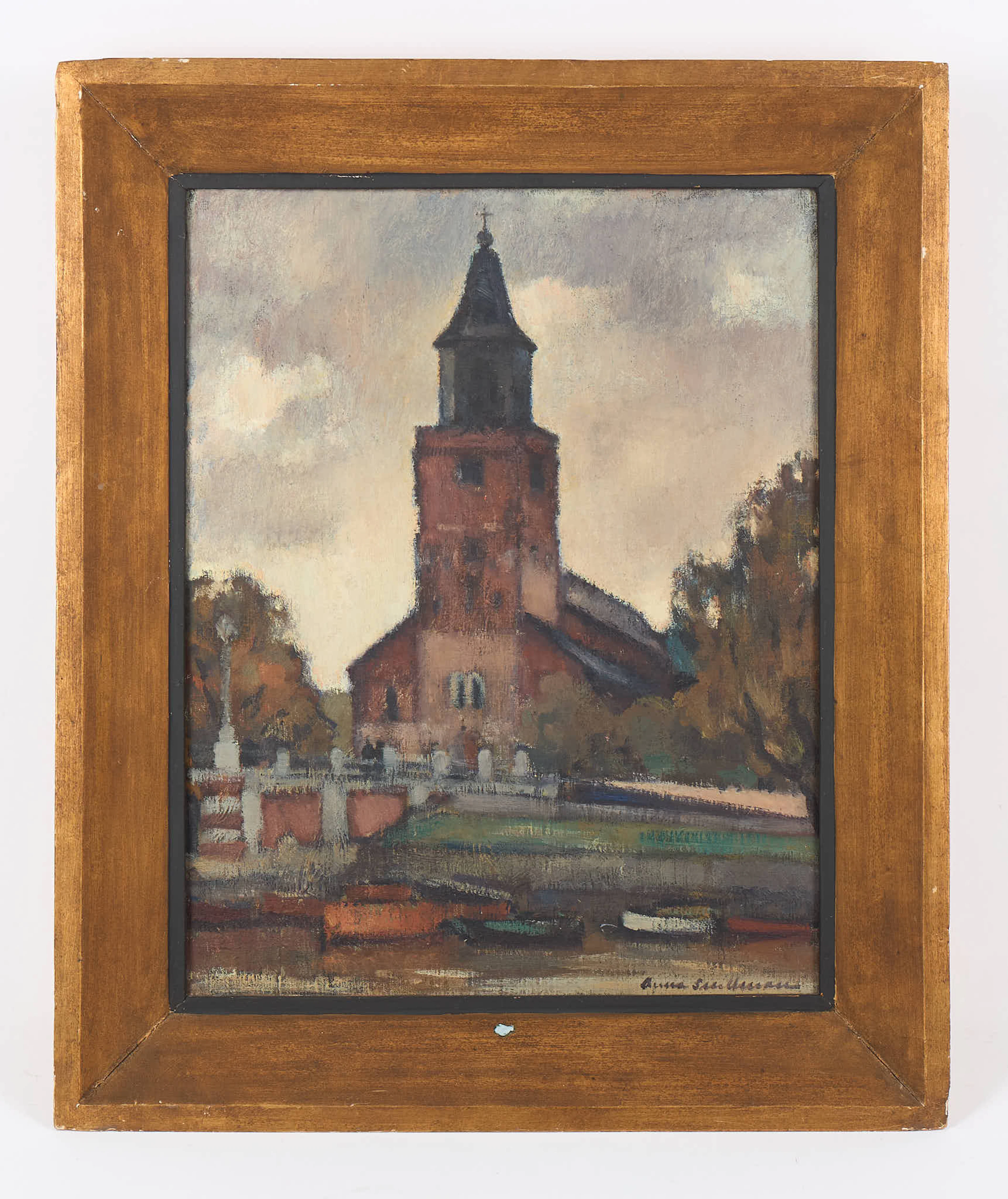 ANNA SNELLMAN-KAILA. Åbo domkyrka, signerad, olja på duk.