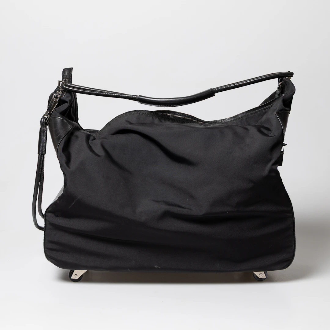 GUCCI, travelbag, trunk, nylon och svart läder, Tom Ford era.