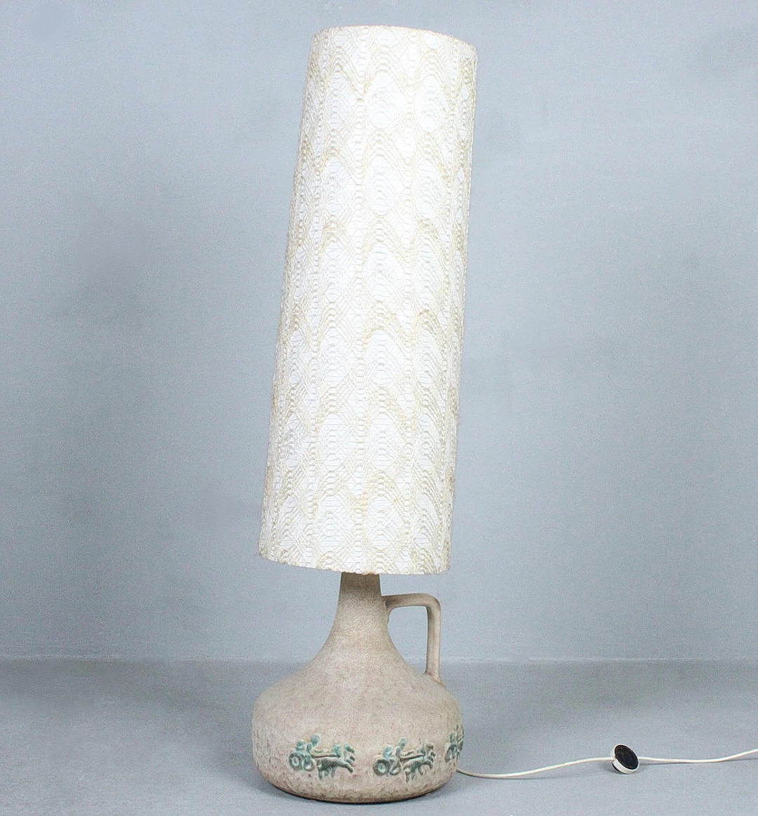 Große Keramik Stehlampe/Bodenlampe der 1970er.