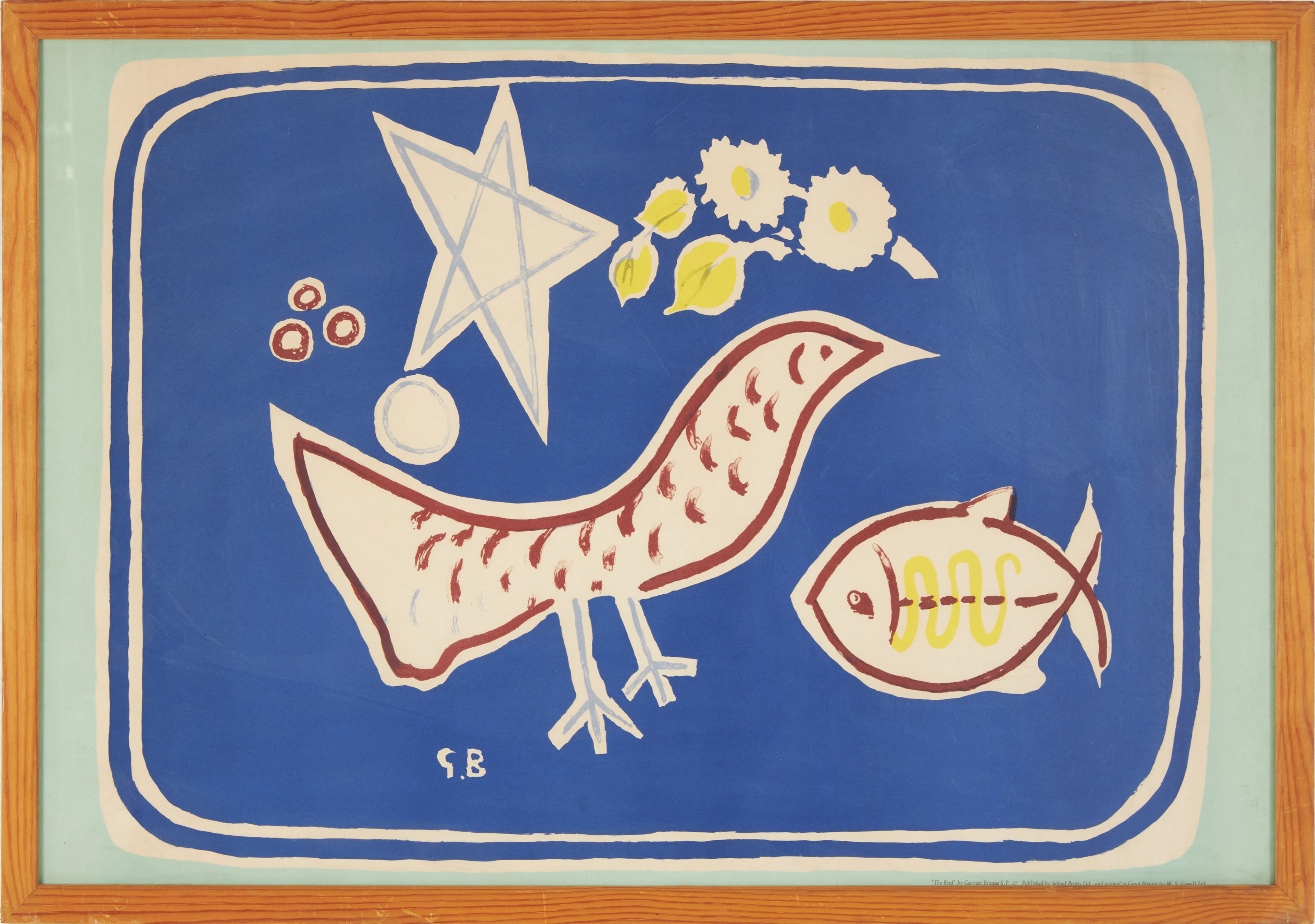 GEORGES BRAQUE. Efter, Fågel och fisk, tryckt av W.S. Cowell Ltd.