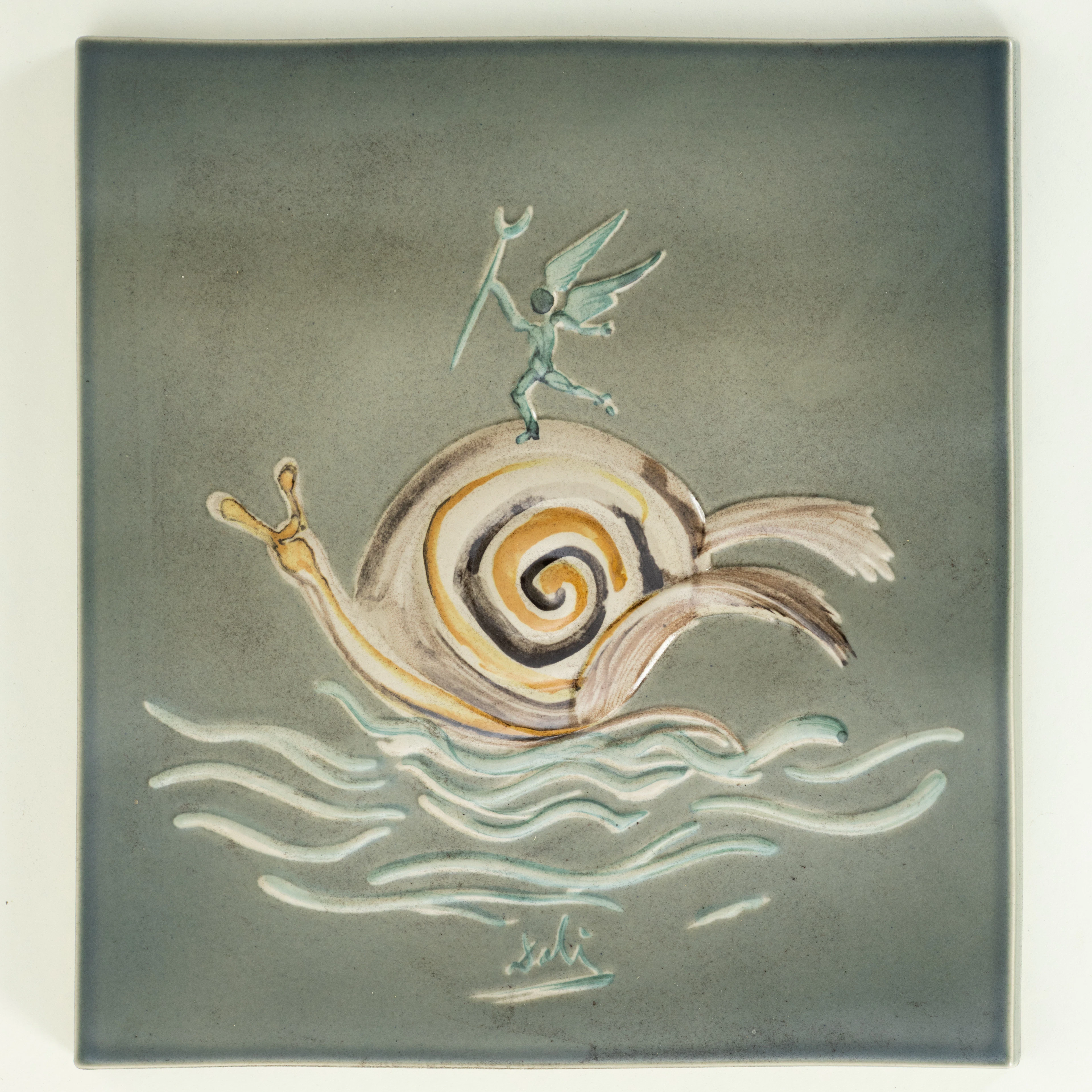 SALVADOR DALI (1904-1989). Himmelsbote , Keramik Wand-Objekt für Rosenthal.