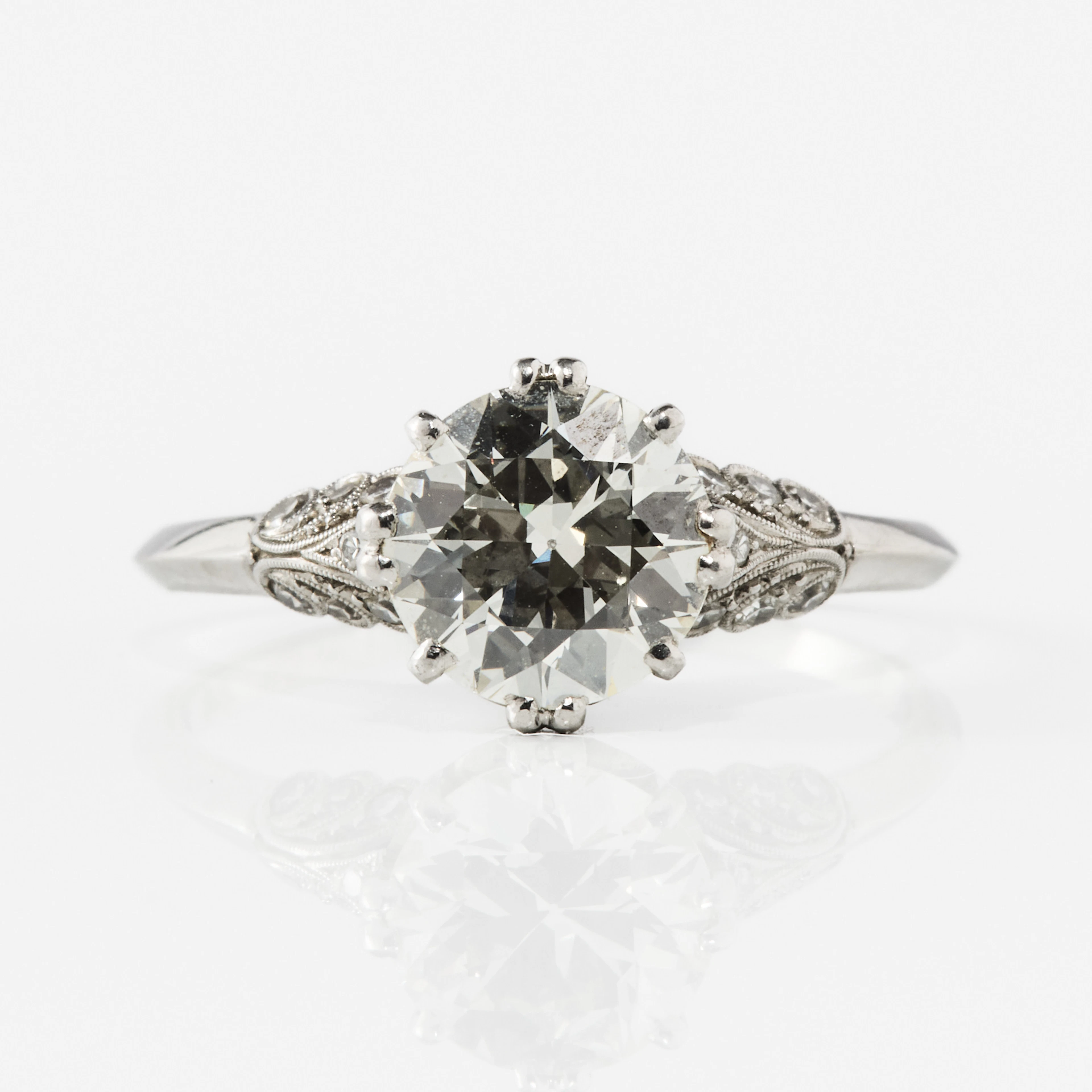 ENSTENSRING, platina med en diamant, 1930-tal.
