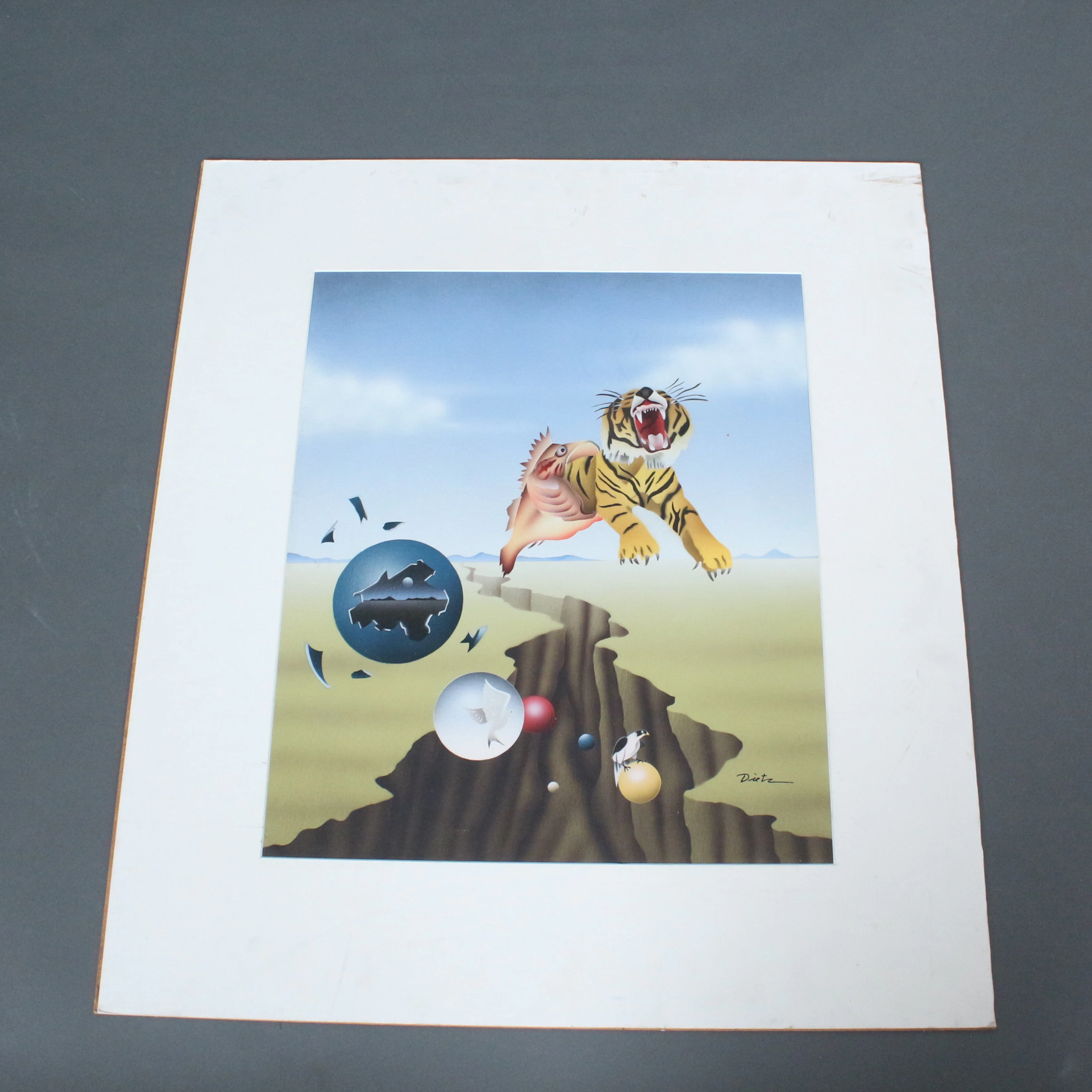 DIETZ. Farbgrafik, '' Ohne Titel ''.