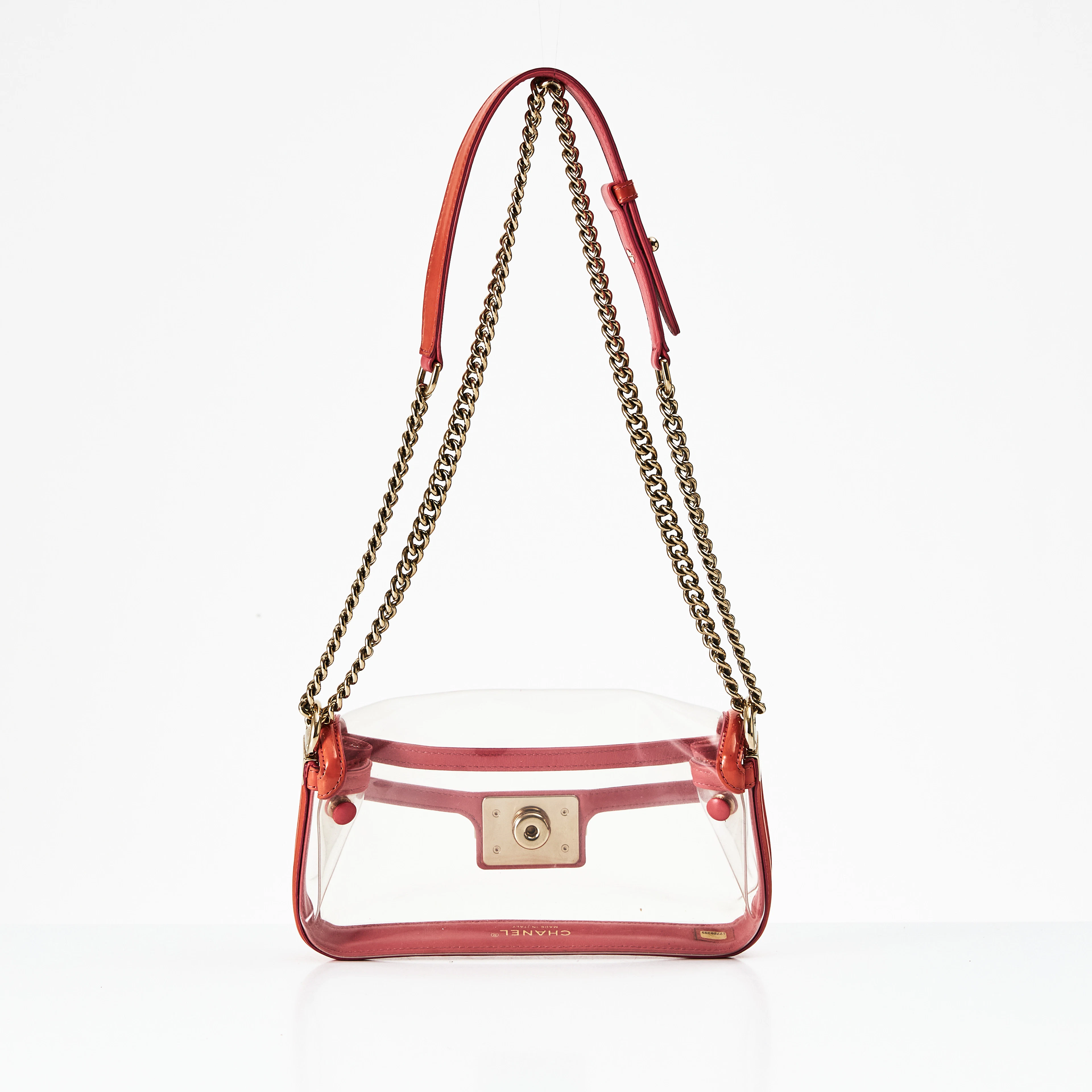 CHANEL, "Naked Boy Flap Bag", 2012-2013, axelbandsväska i genomskinlig