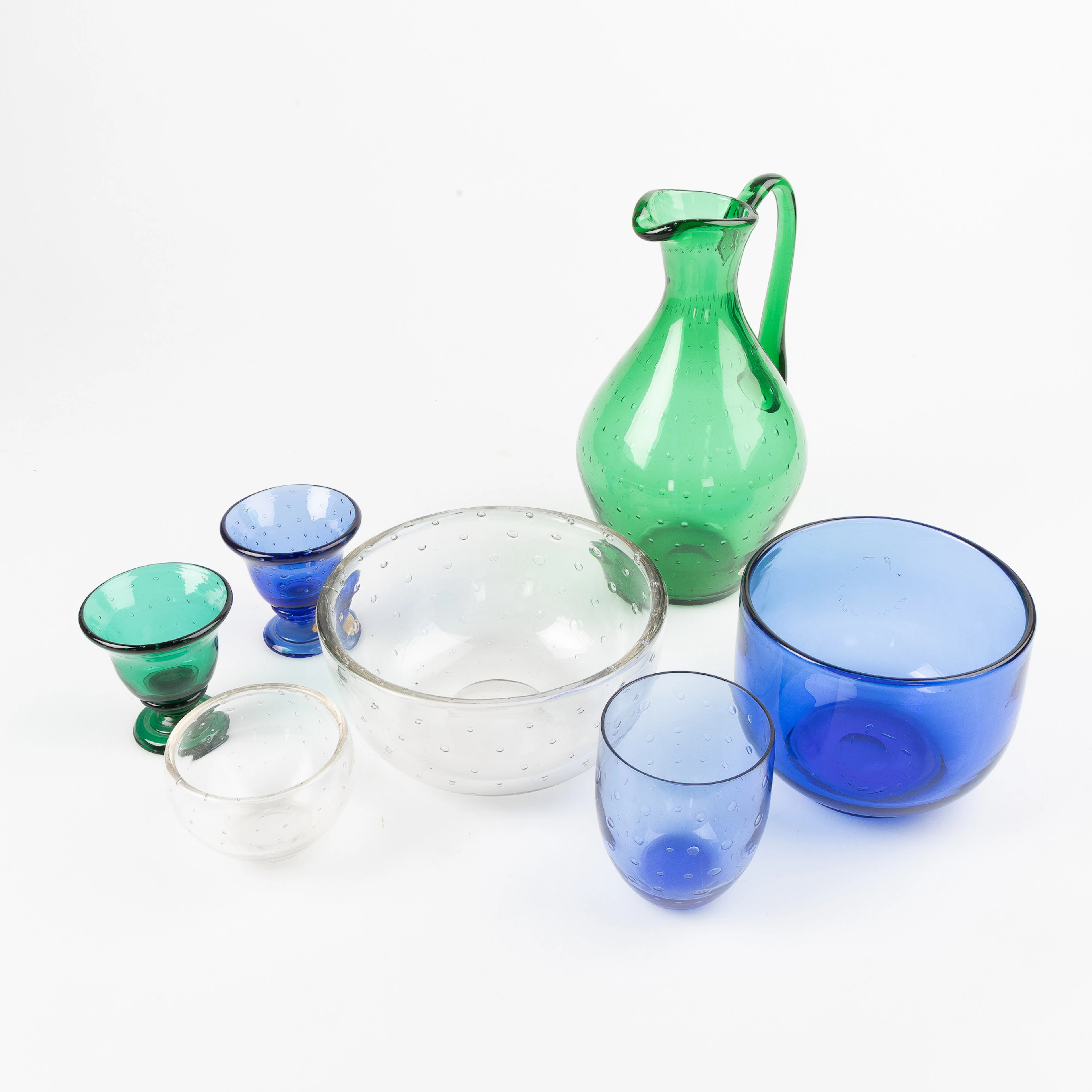 MONICA BRATT. Glasservis, 7 delar, Reijmyre.
