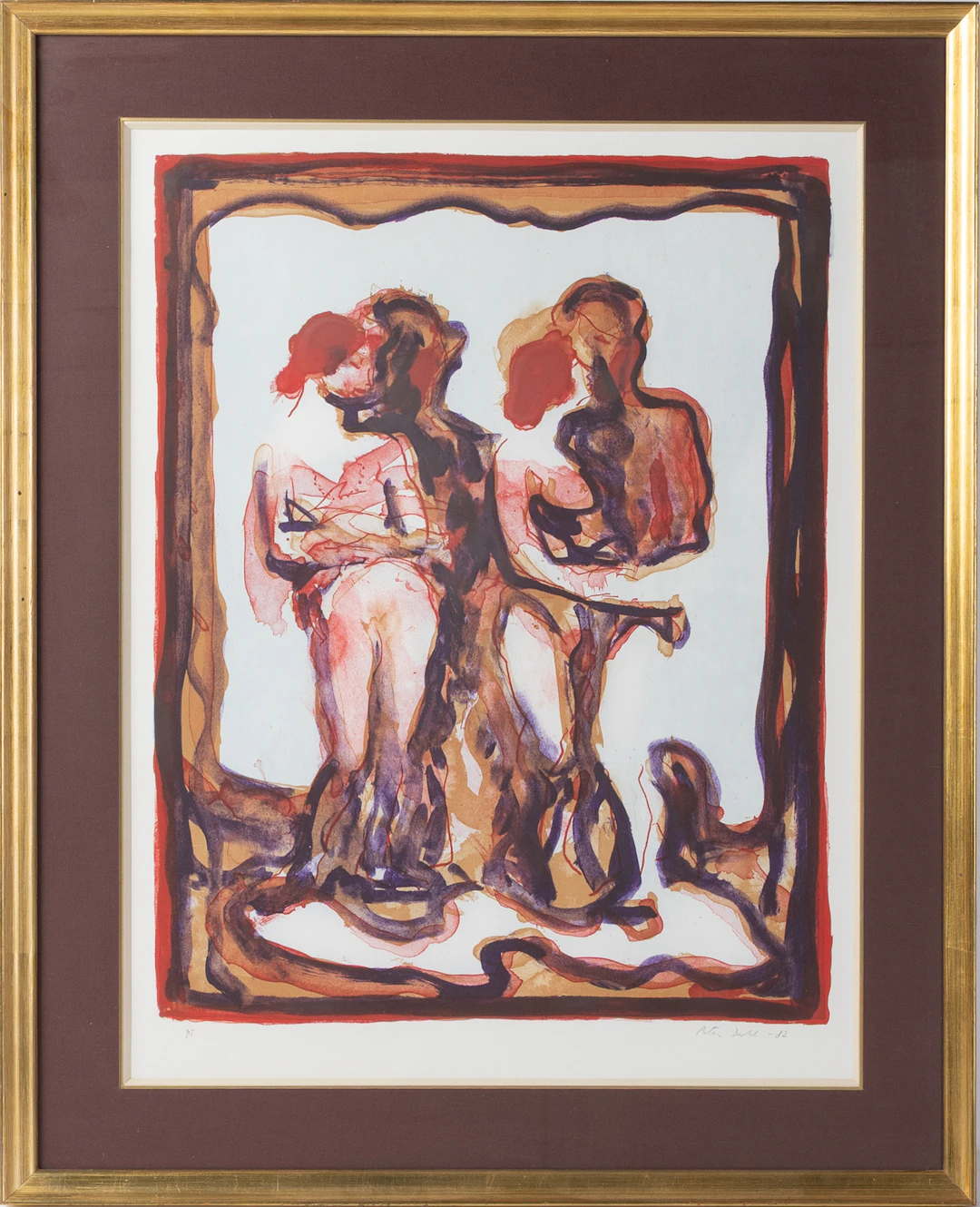 PETER DAHL. "Årstider", färglitografi.