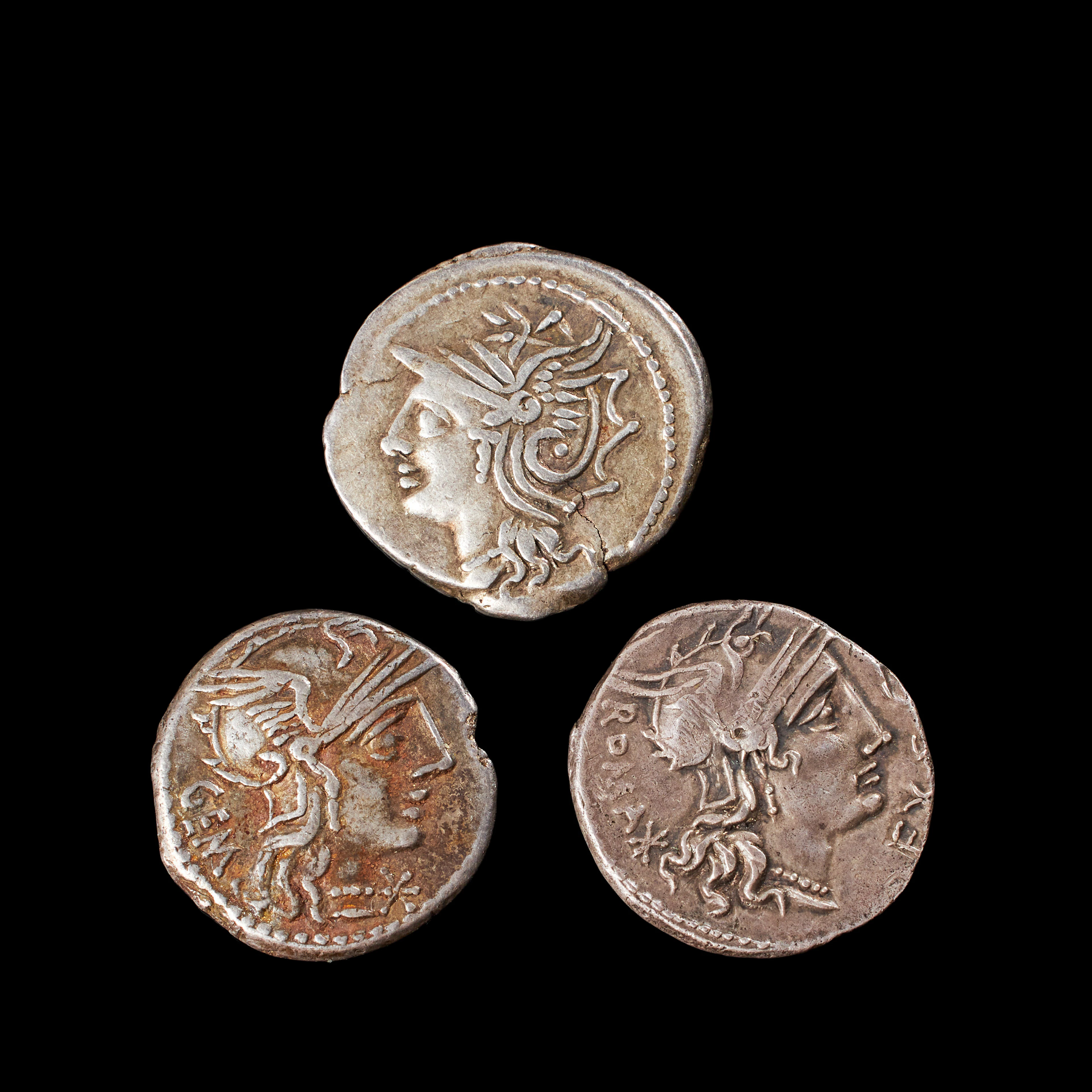 SILVERMYNT 3 st, romersk republik Lucius Appuleius Saturninus, denarius