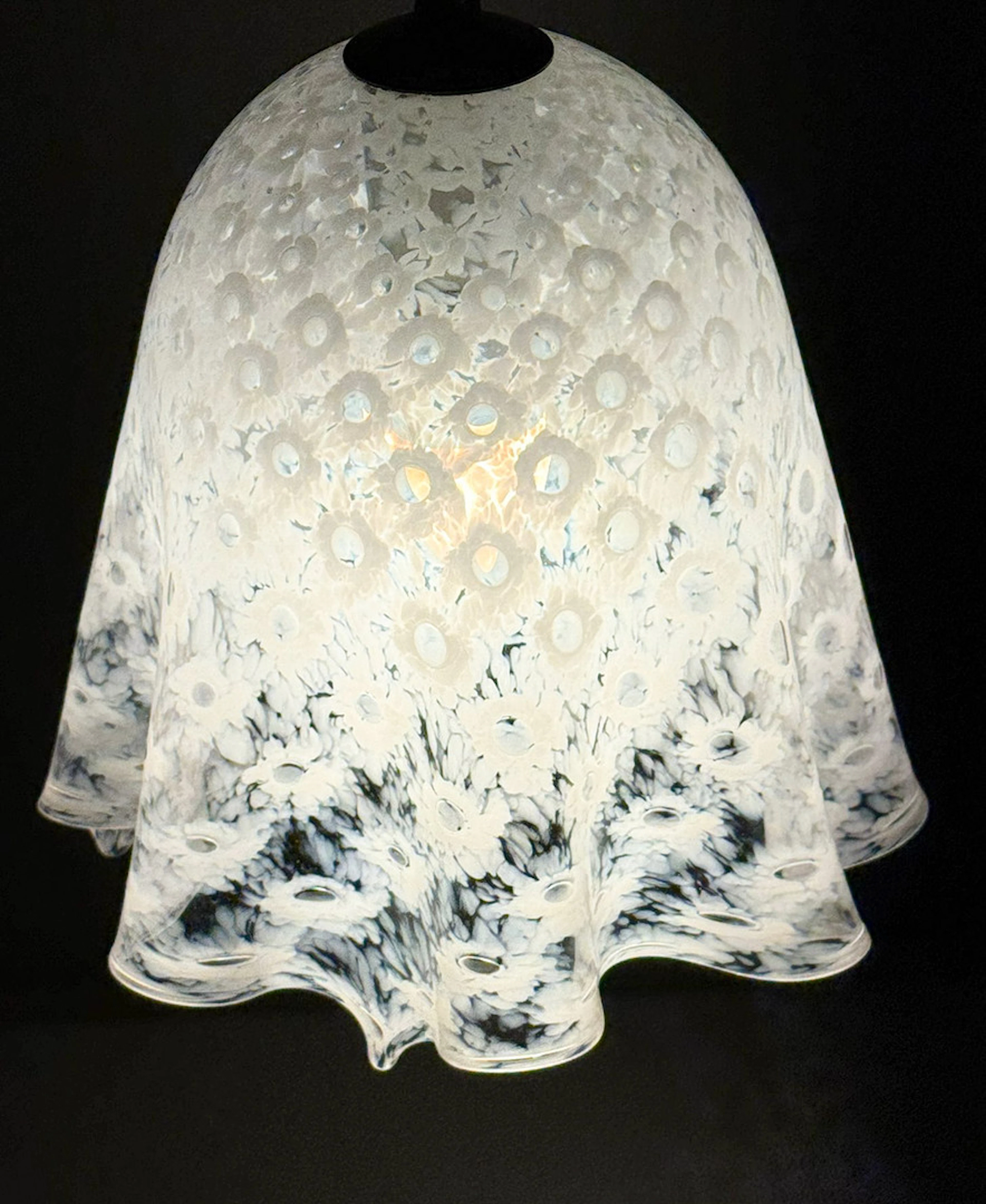 PAOLO VENINI. Mid Century Deckenlampe 'Fazzoletto', Muranoglas, La