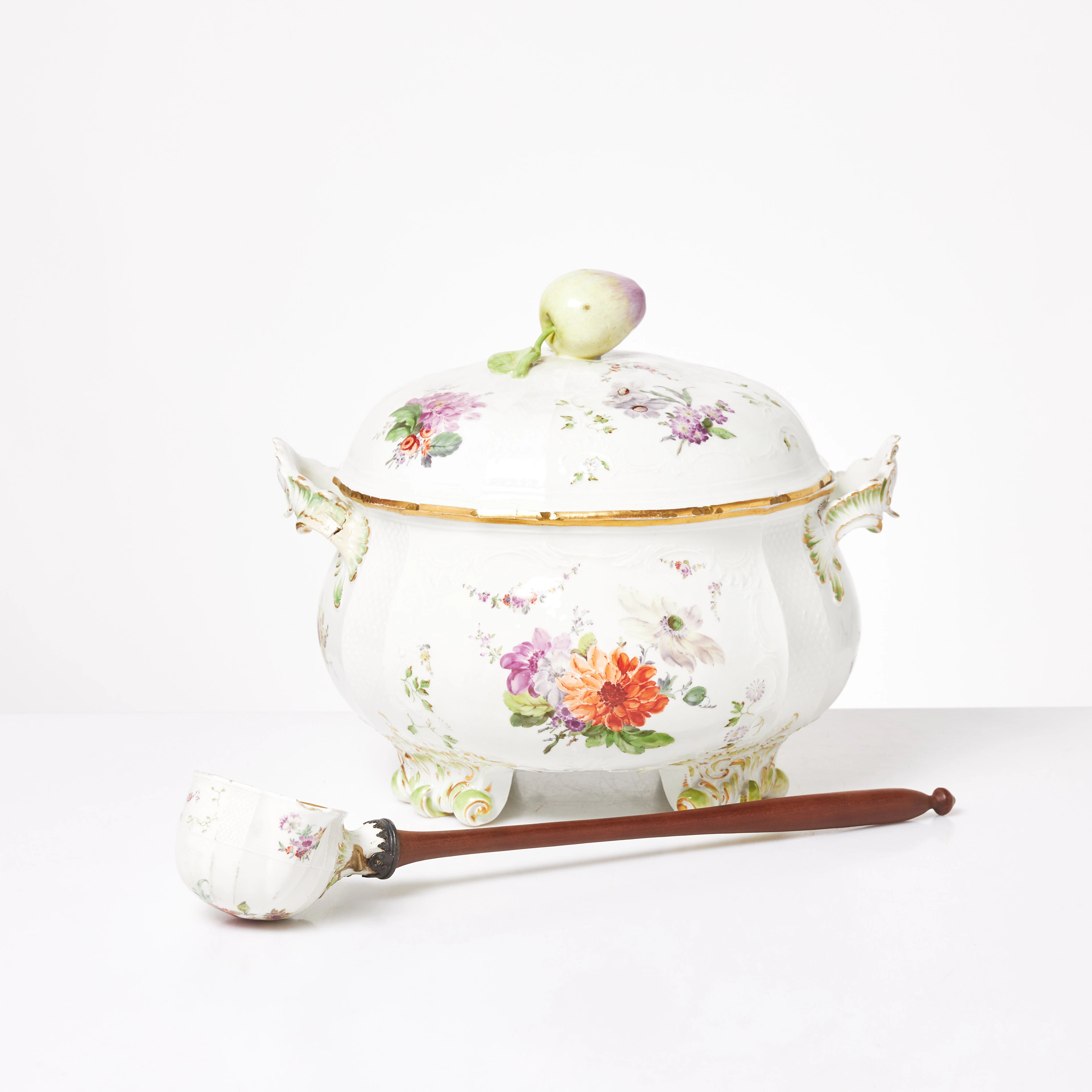 TERRIN samt SLEV, 2 dlr, Frankenthal, 1800/1900-tal, knopp i form