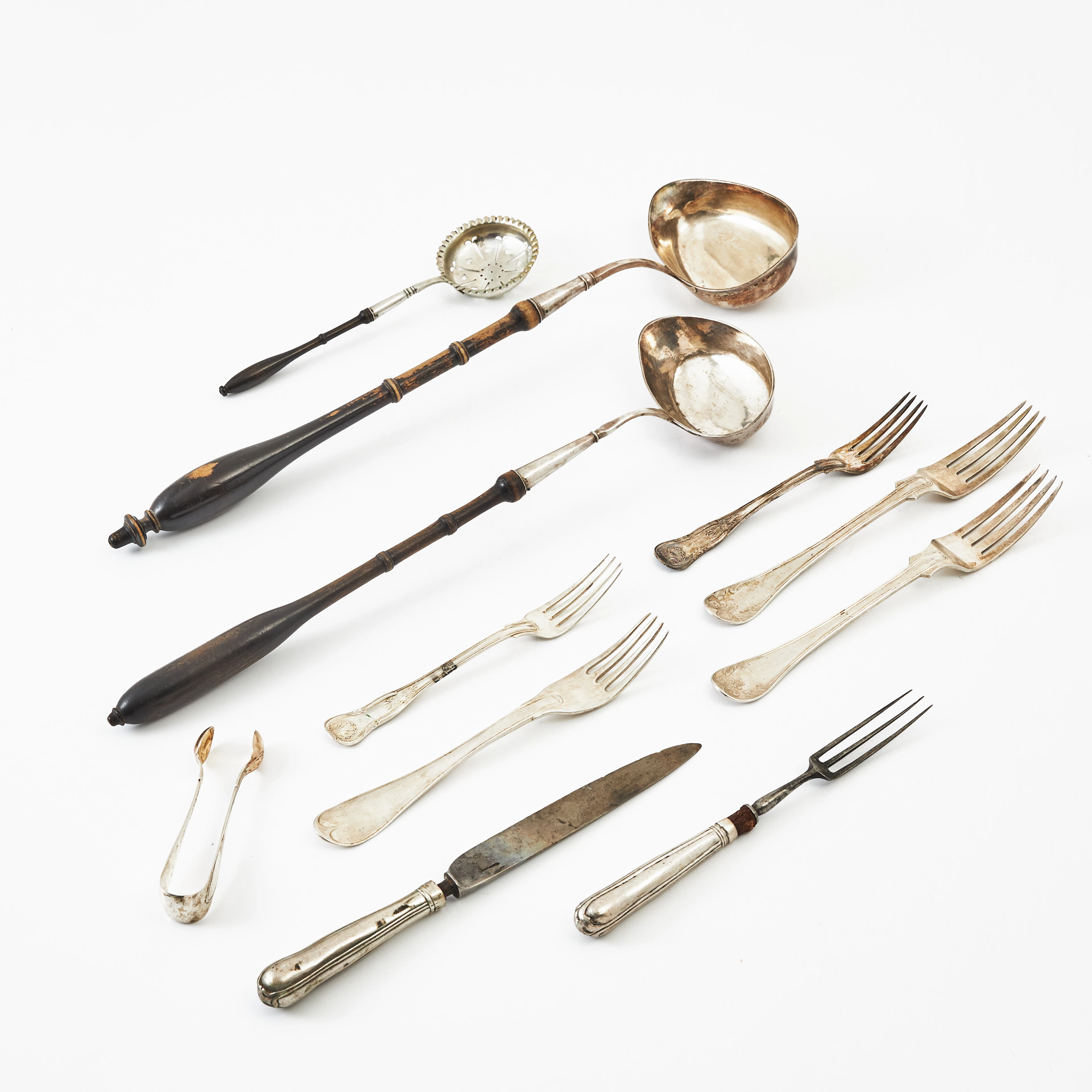 BESTICK, silver, 11 delar, olika år och tillverkare, bl. a. Carl Petter