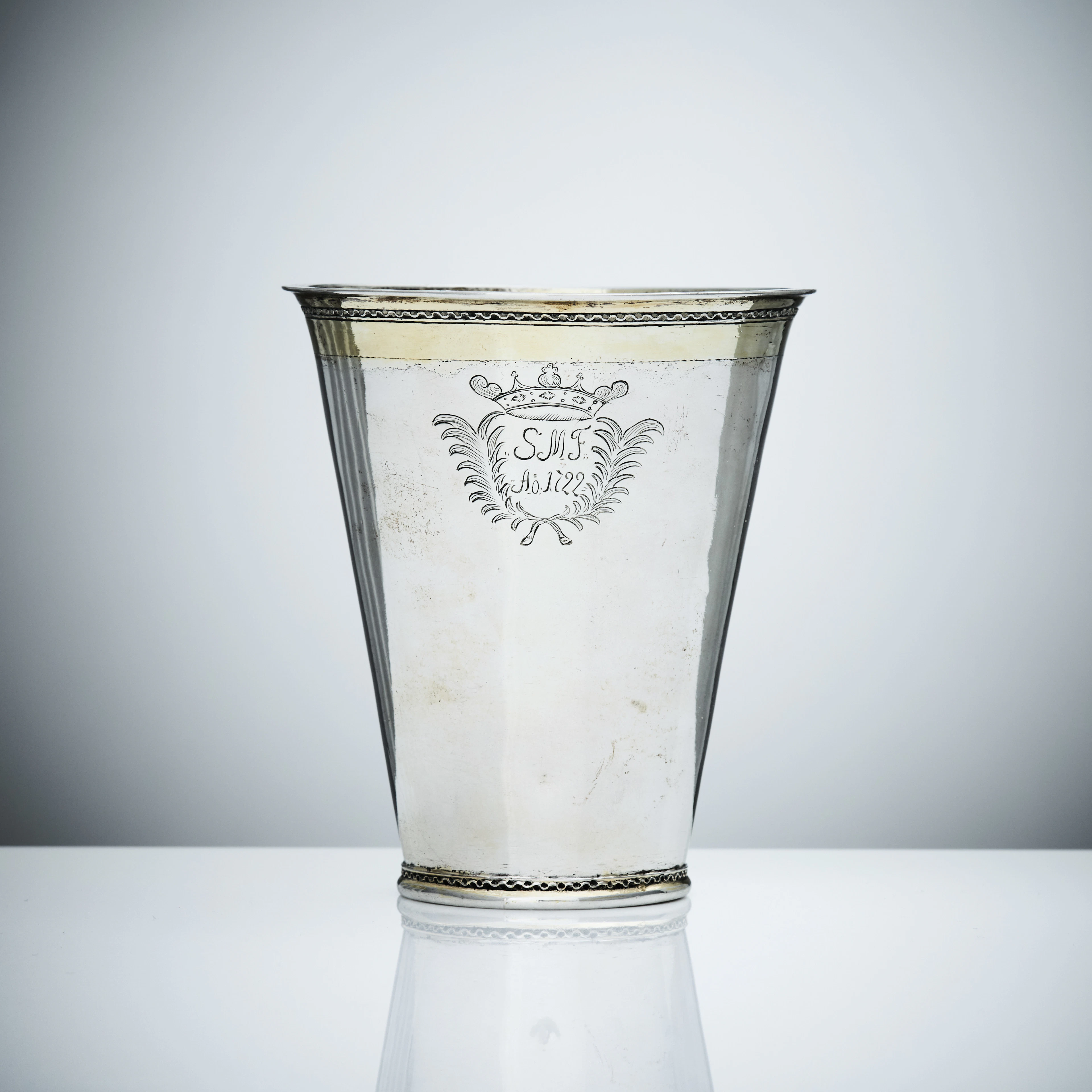HANS SPRINCKHORN. Bägare, silver, Göteborg 1705. Karolinsk.