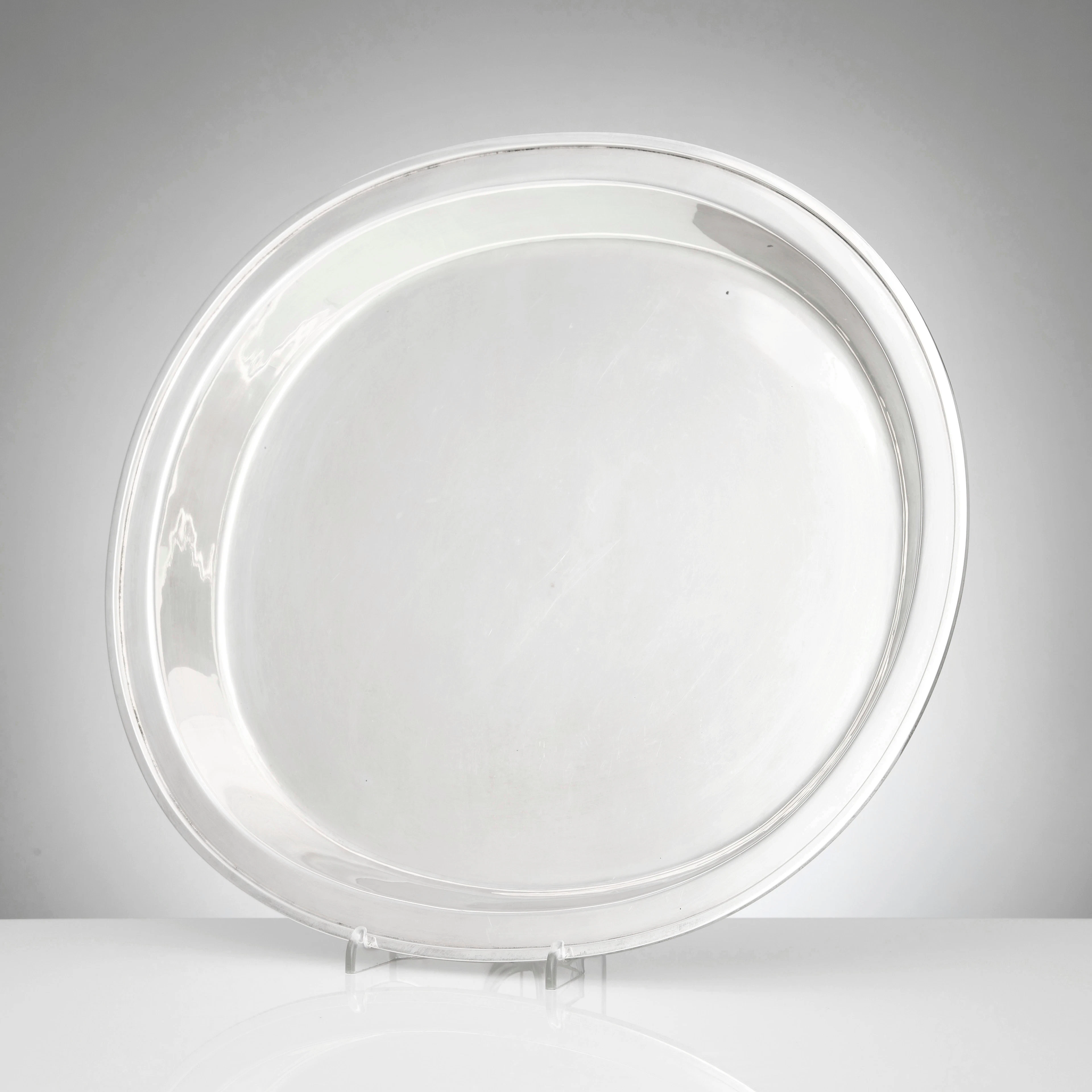 SIGURD PERSSON. Djupt fat/Bricka, silver, Stockholm 1967.