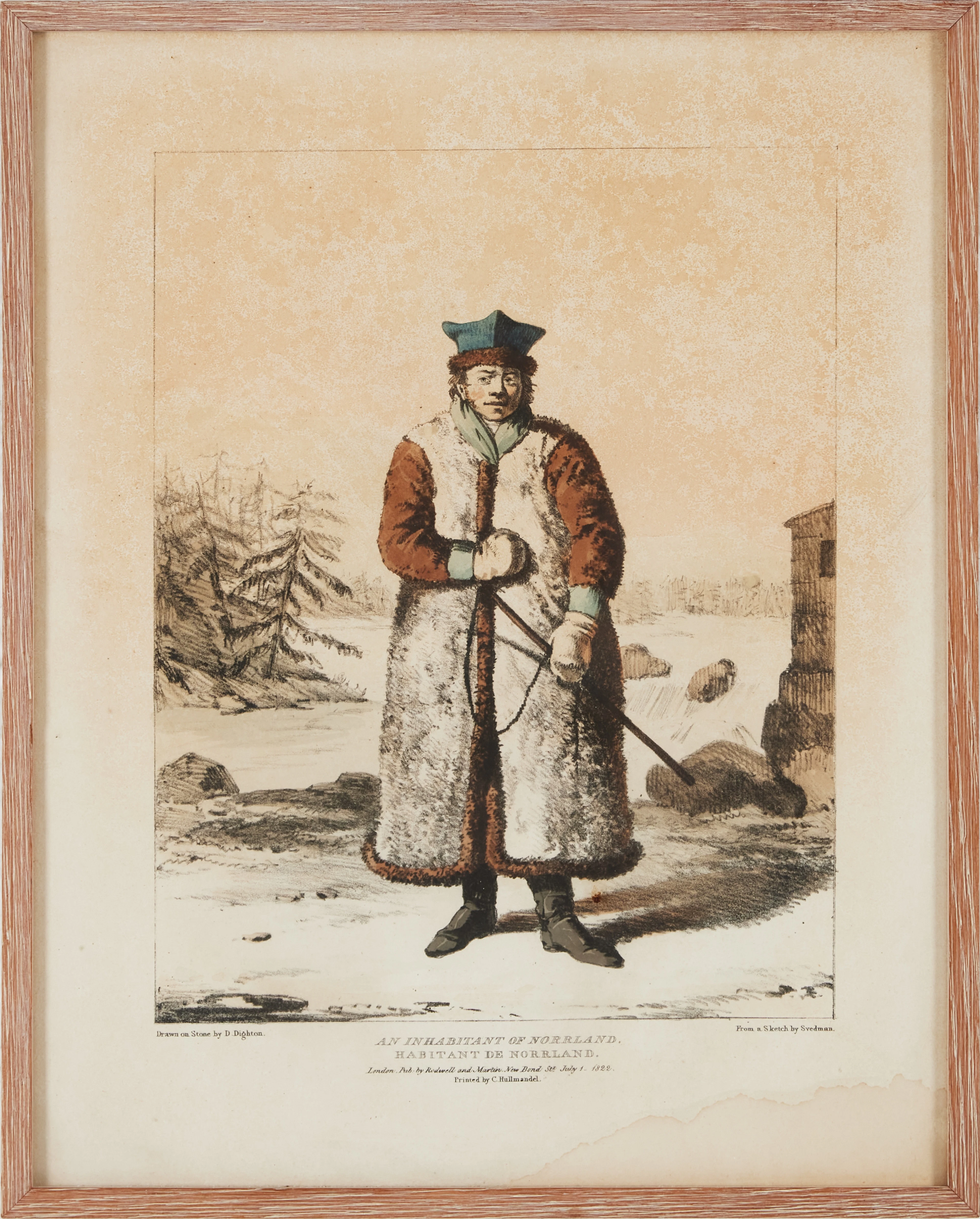 DENIS DIGHTON. "Costume of Sweden", handkolorerade litografier (15), 1822.