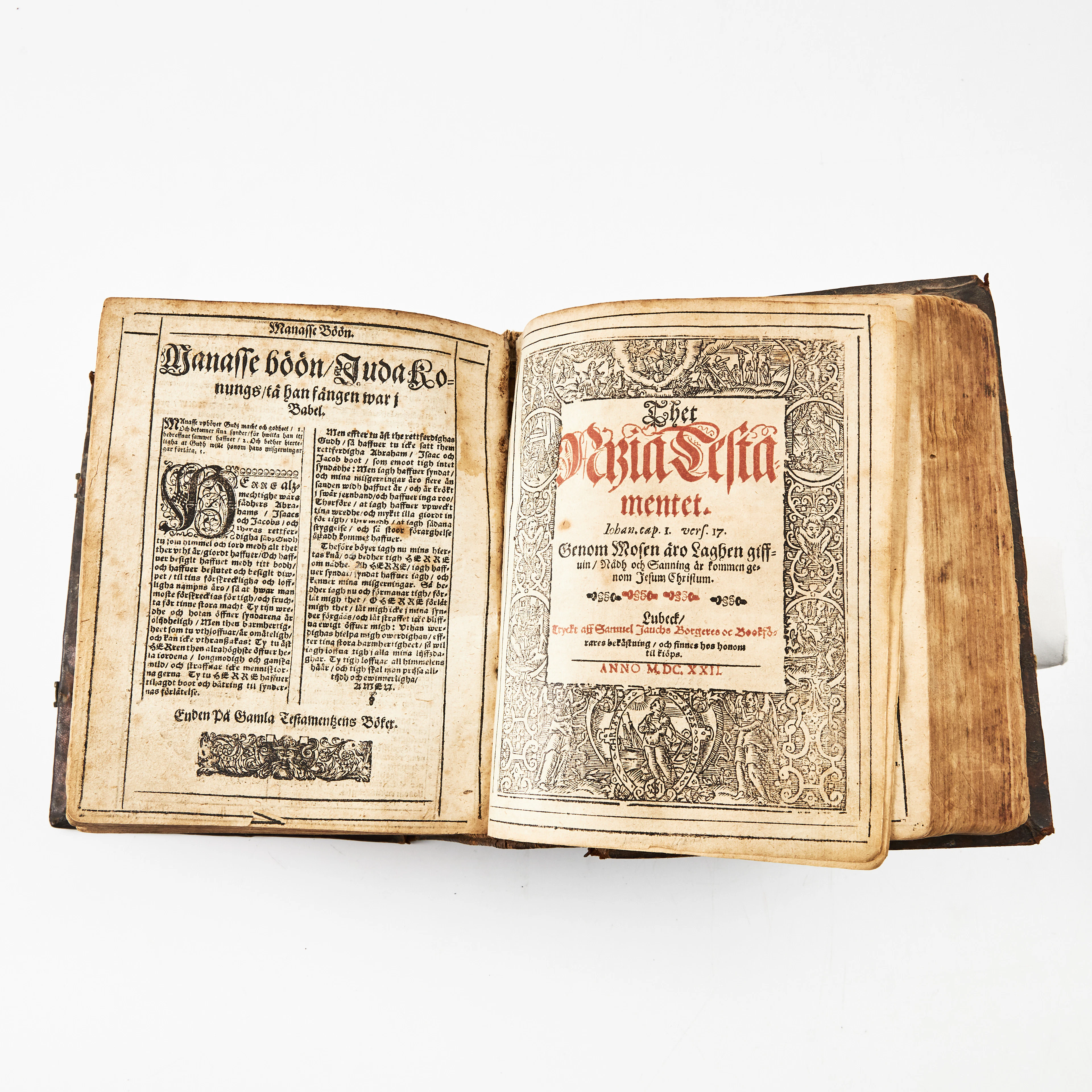 OVANLIG FÖRBJUDEN SVENSK BIBEL TRYCKT I LÜBECK, SAMUEL JAUCH, 1622.