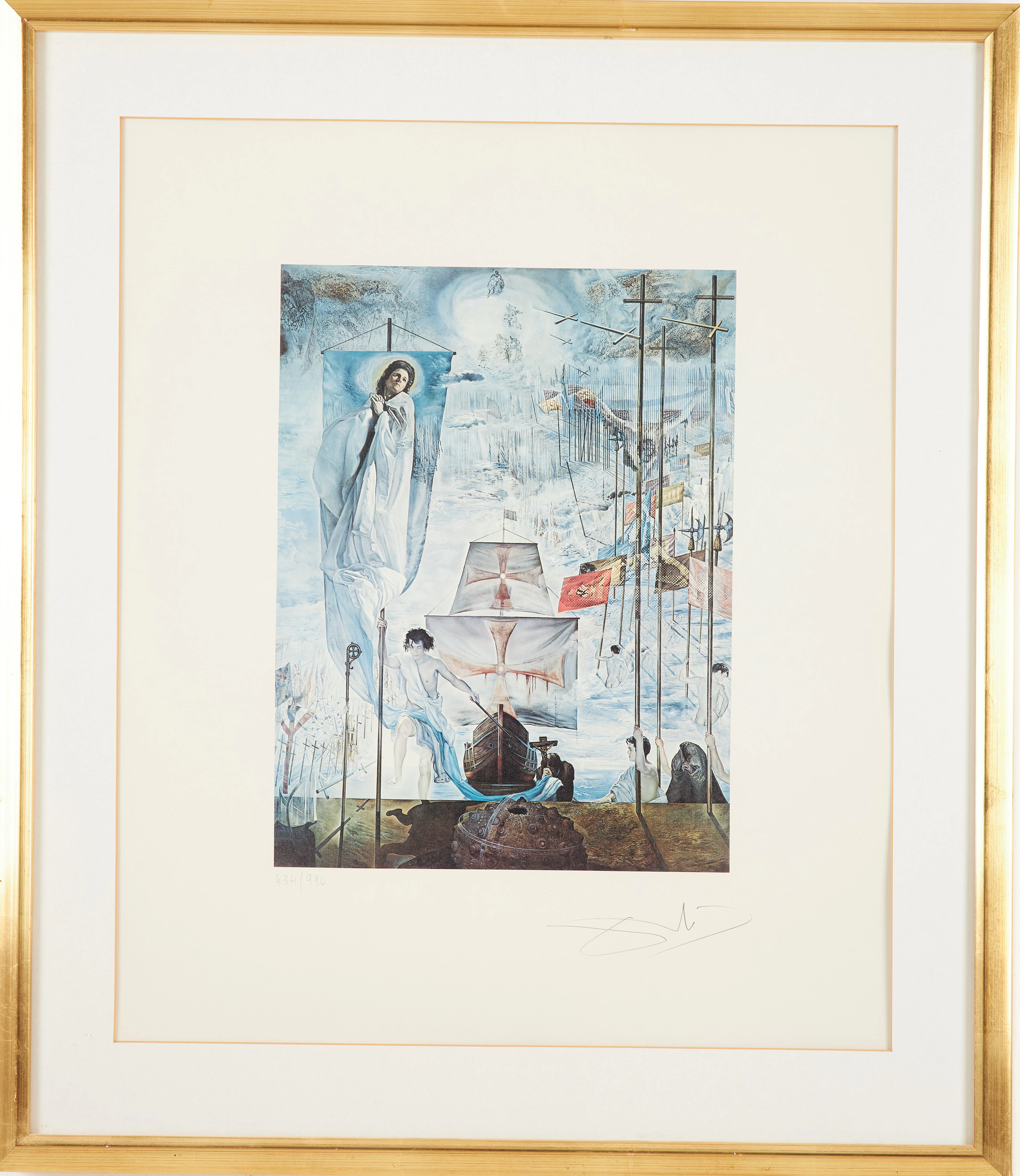 SALVADOR DALÍ. “Discovery of America by Christopher Columbus”, offsettryck