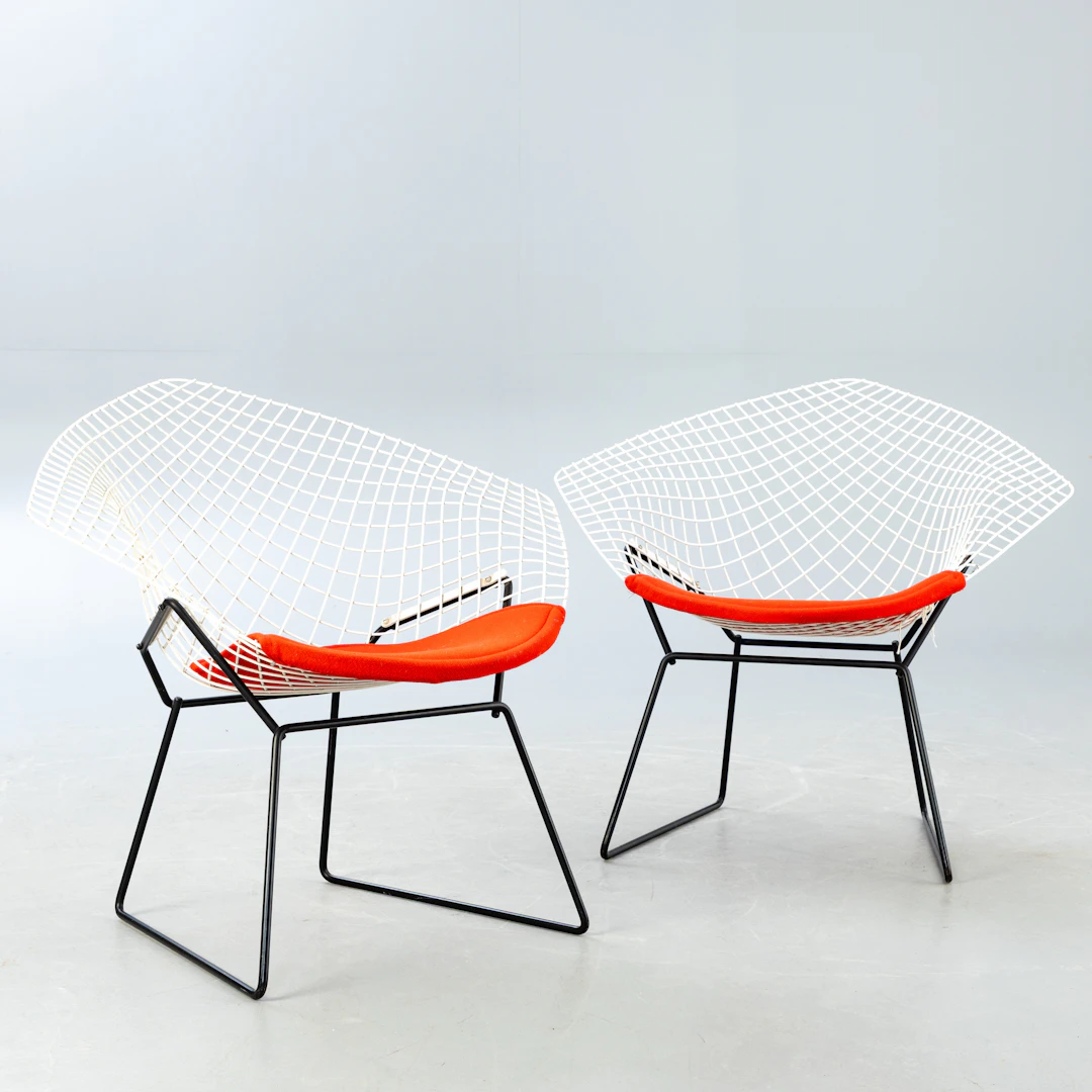 HARRY BERTOIA. zwei Diamond Chairs "Modell 421", Knoll International