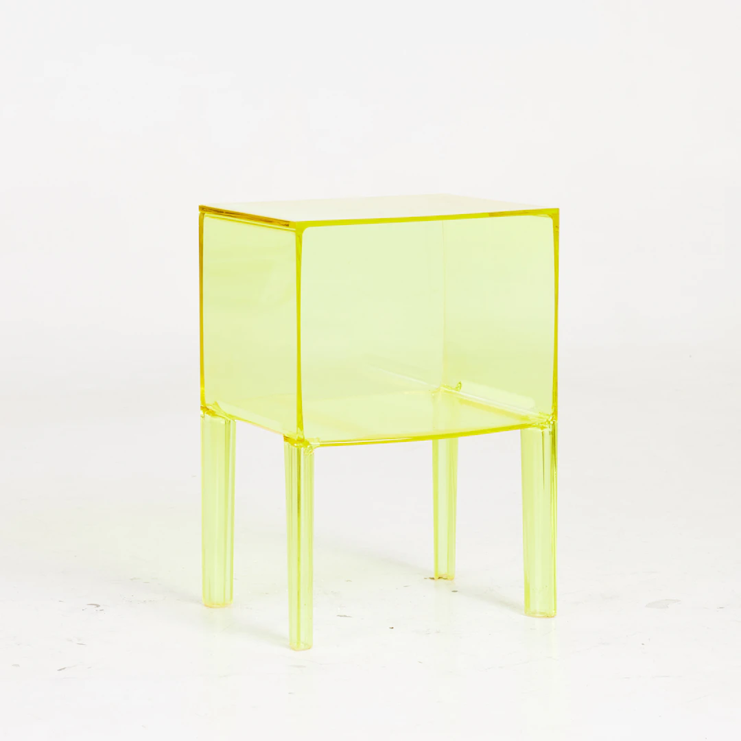 PHILIPPE STARCK. Sängbord, "Ghost Buster", i transparent gul PMMA.