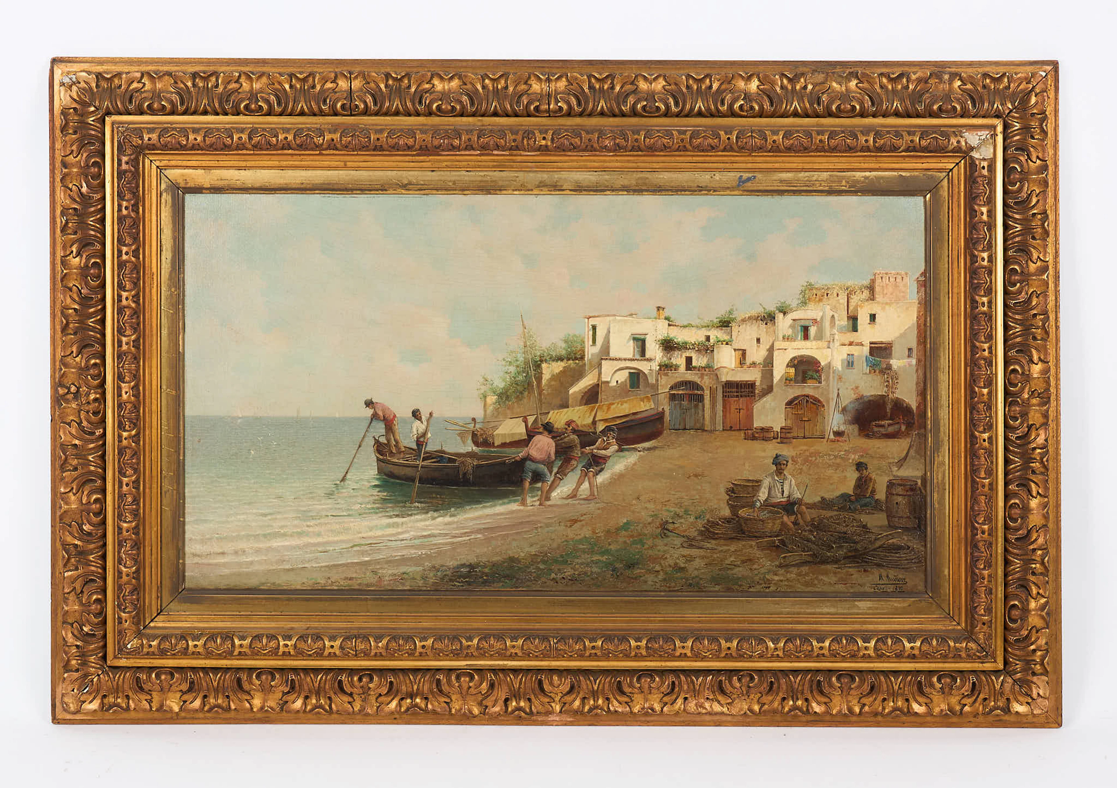 MANUEL MUÑOZ OTERO (1850-?). Fiskare på Capri, signerad, märkt Capri