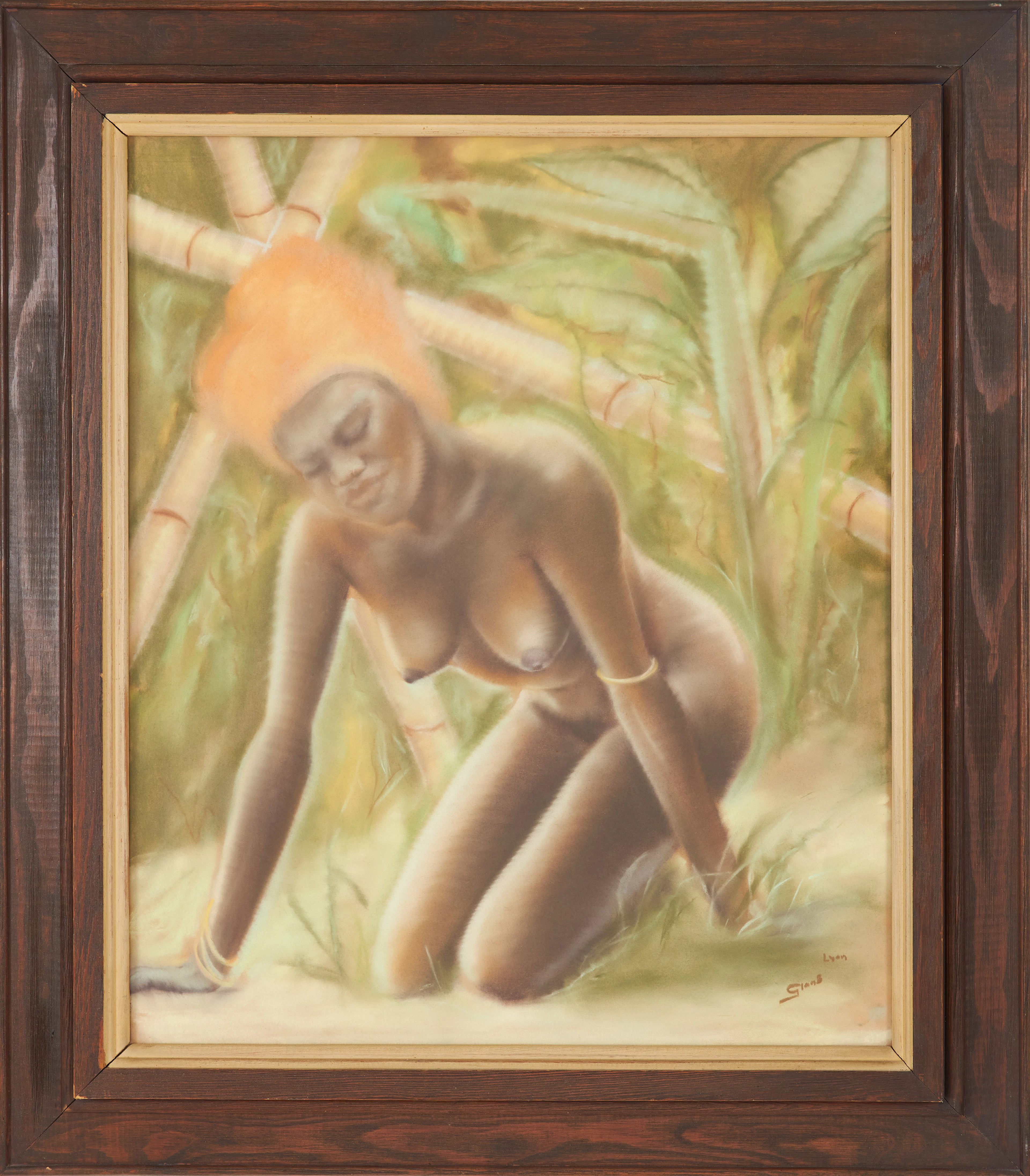 FREDRIK GLANS (1910- 2001). modellstudie, gouache på papper, signerad