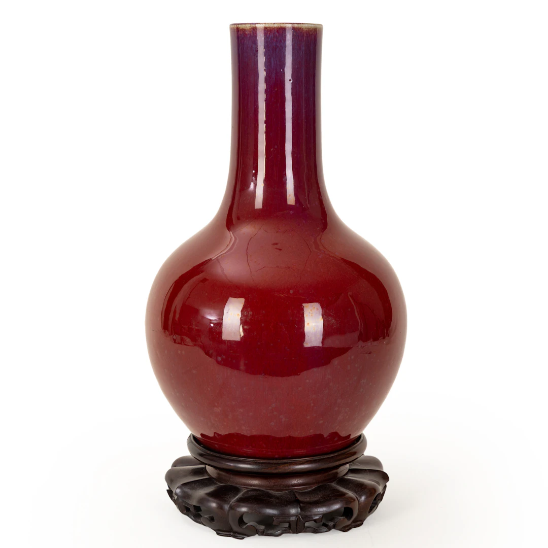 Chinesische Vase mit flambé-Glasur, Qianlong-Periode, 18. Jh.